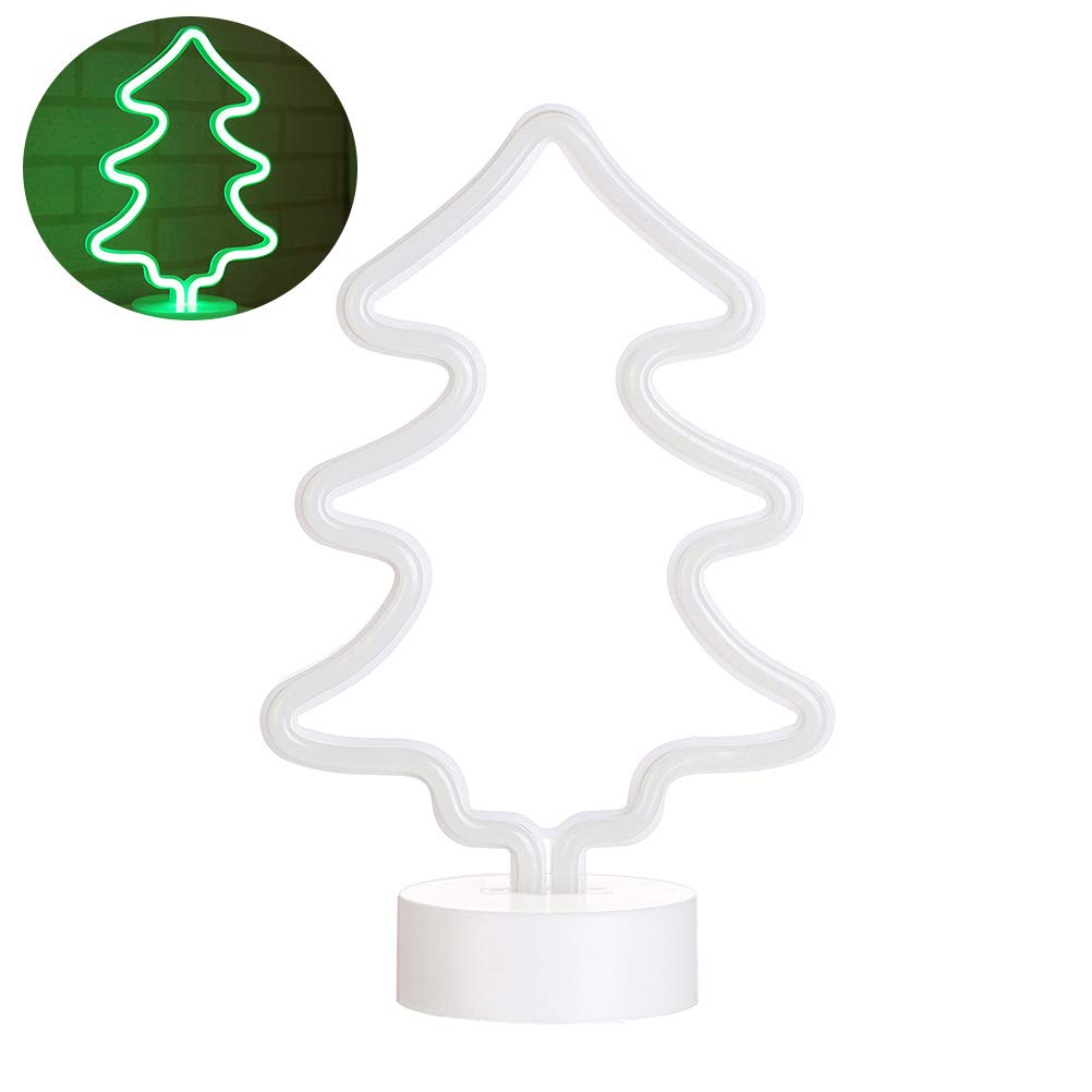 SOLUSTRE Neon LED Christmas Tree Light - Desktop Holiday Decor, Merry Christmas Neon Sign, Party & Home Decoration for Festive Nights & Seasonal Cheer