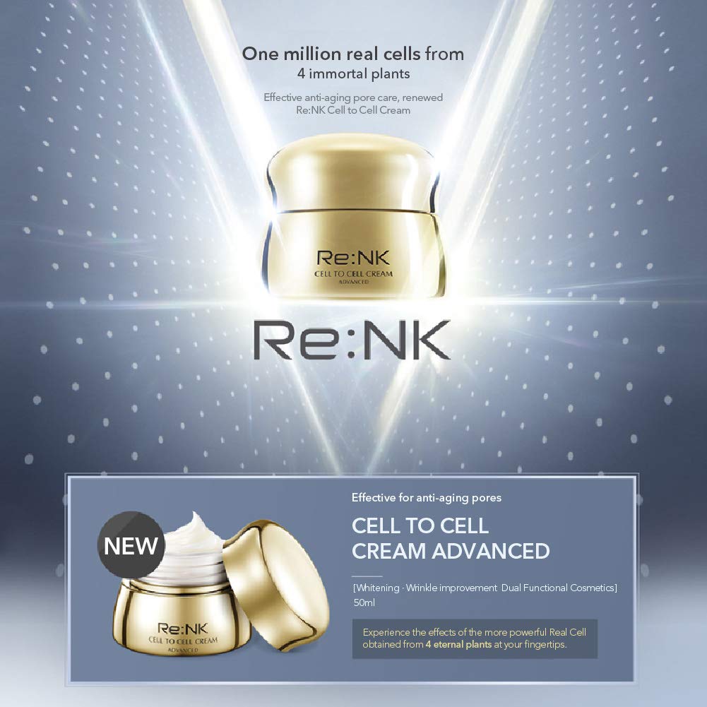 Re:NK Cell to Cell Cream 50ml - Anti-Aging & Skin Renewal Moisturizer for Face & Neck - Perfect for Daily Skincare Routine & Nighttime Hydration