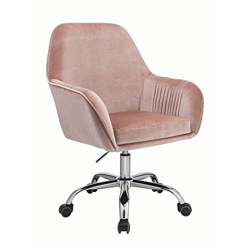 Scranton & Co Modern Velvet Office Chair in Dusky Rose - Ergonomic Desk Chair for Home Office, Study & Workspace