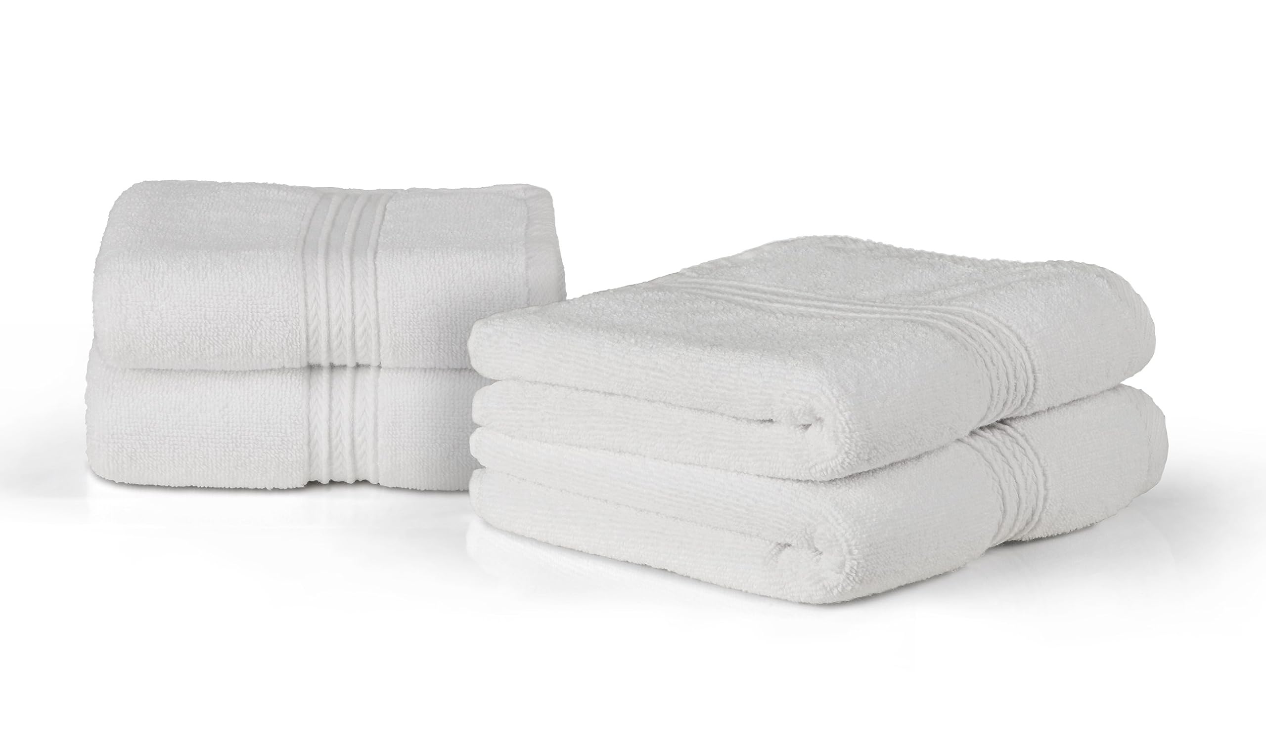 St. Patrick's Day 4-Piece Cotton Hand Towel Set - 100% Soft Absorbent Bath & Kitchen Towels - White Decorative Towels for St. Patrick's Decor, Guest Bathroom & Irish-Themed Parties - Made in Ethiopia
