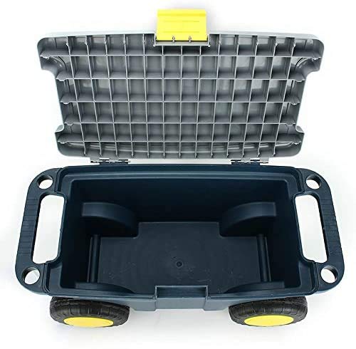 Removable Garden Cart Seat with Storage Tray - Heavy Duty 4-Wheel Garden Stool & Tool Organizer for Gardening, Landscaping | Perfect for Outdoor Work, Shed Storage & Backyard Organization