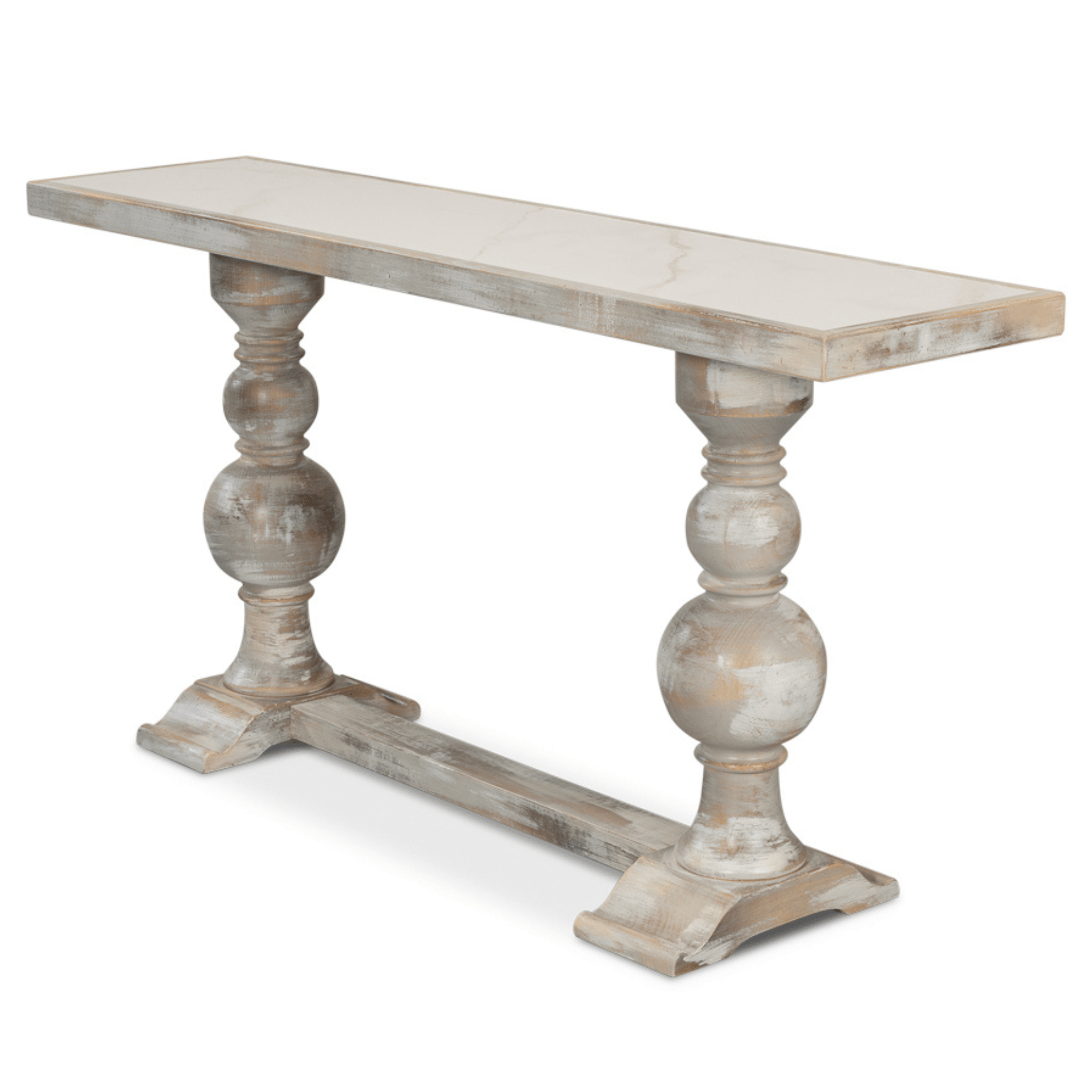 Stella Double Pedestal Console Table - Elegant Entryway Furniture for Hallway & Living Room - Perfect for Home Decor & Storage Solutions