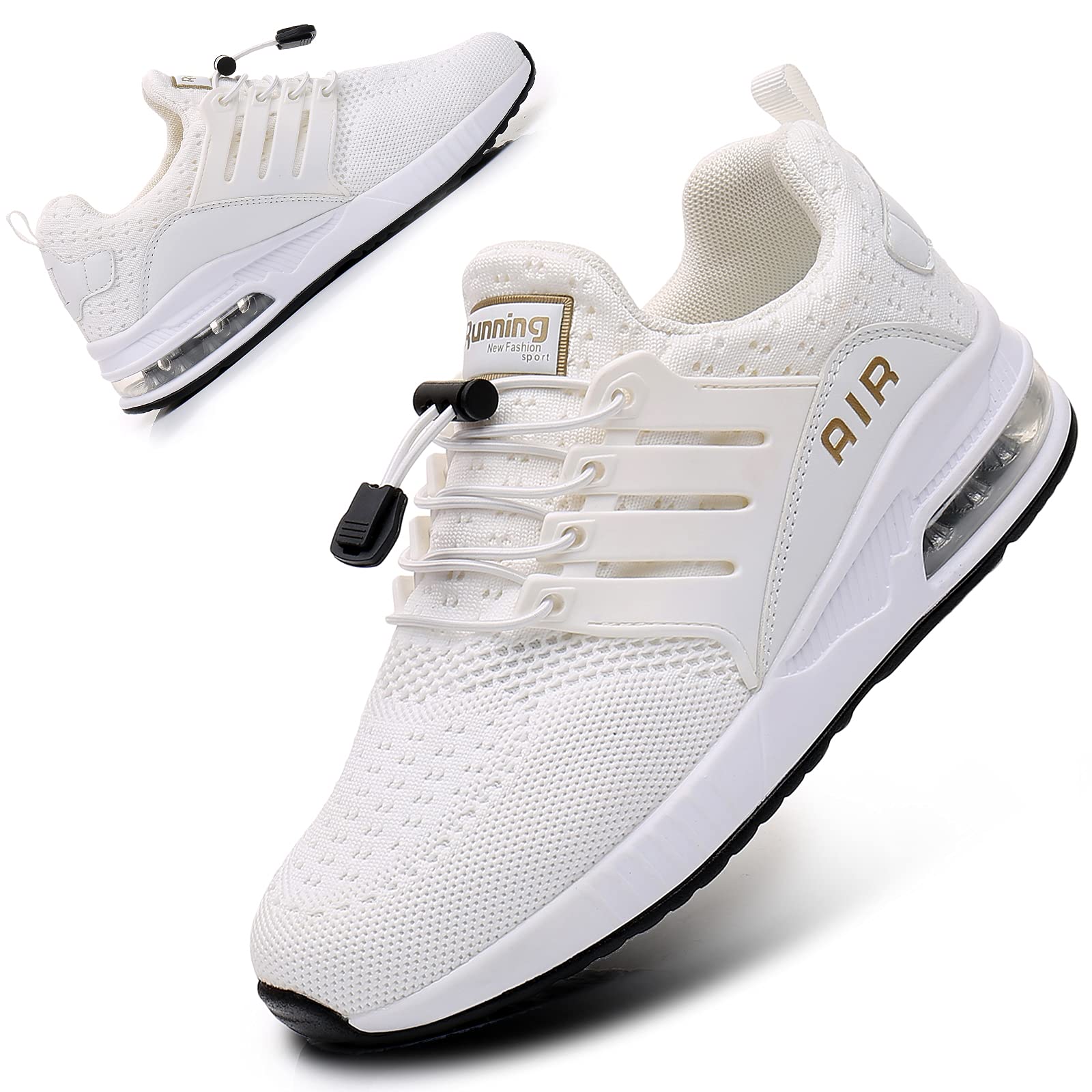 BOGOVER Women's Lightweight Air Running Shoes - Breathable Gym Jogging Tennis Sneakers with Air Cushion Technology, Slip-On No Tie Design for Comfortable Workouts, Walking & Casual Wear