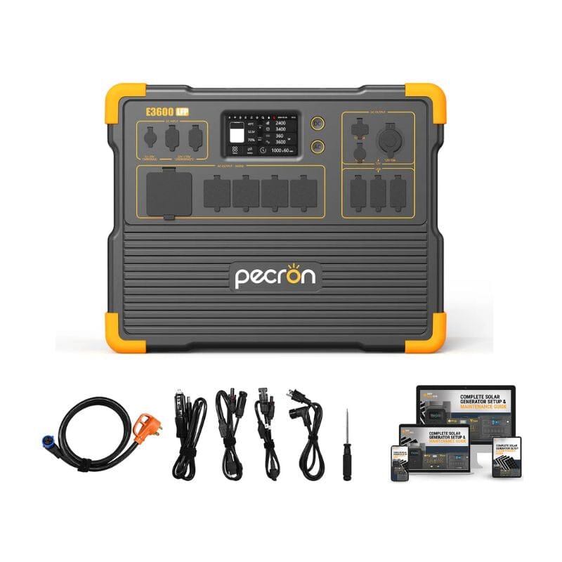 Pecron E3600 LFP 3600W 3072Wh Portable Solar Generator with Optional Solar Panel Bundle | 5-Year Warranty | Off-Grid Power for Camping, RV & Emergency Backup