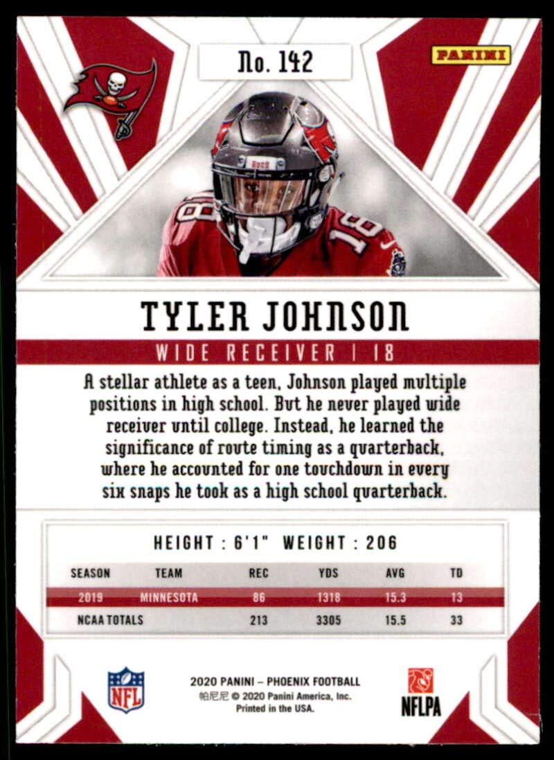 2020 Panini Phoenix Fanatics Fire Burst #142 Tyler Johnson Tampa Bay Buccaneers Rookie Football Card NM-MT - NFL Collectible for Sports Fans & Card Investors, Perfect for Displaying in Home Office or Man Cave