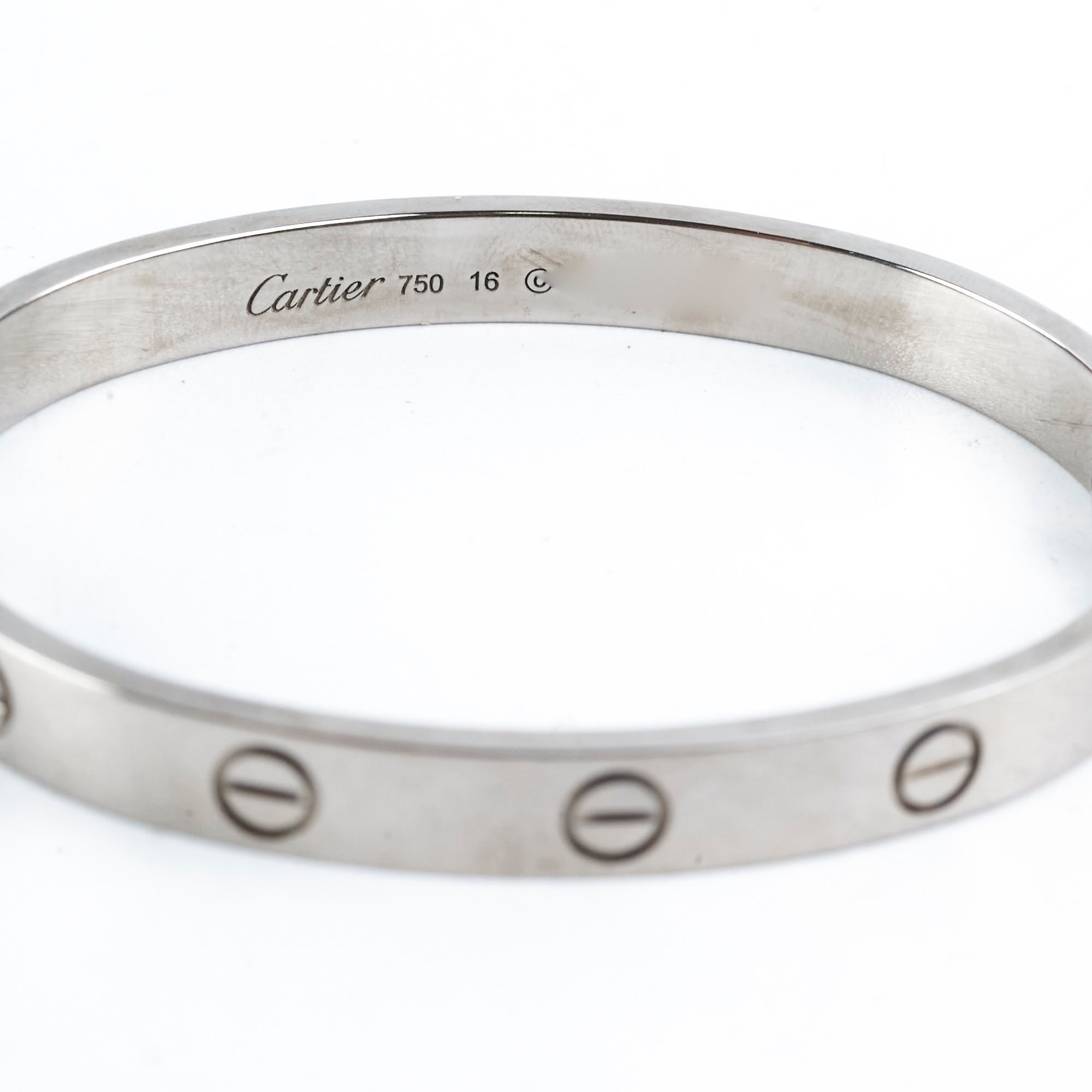 Cartier Love Bracelet 18K White Gold - Classic Luxury Jewelry for Women, Anniversary & Wedding Gift, Size 16 - Perfect for Special Occasions & Everyday Elegance