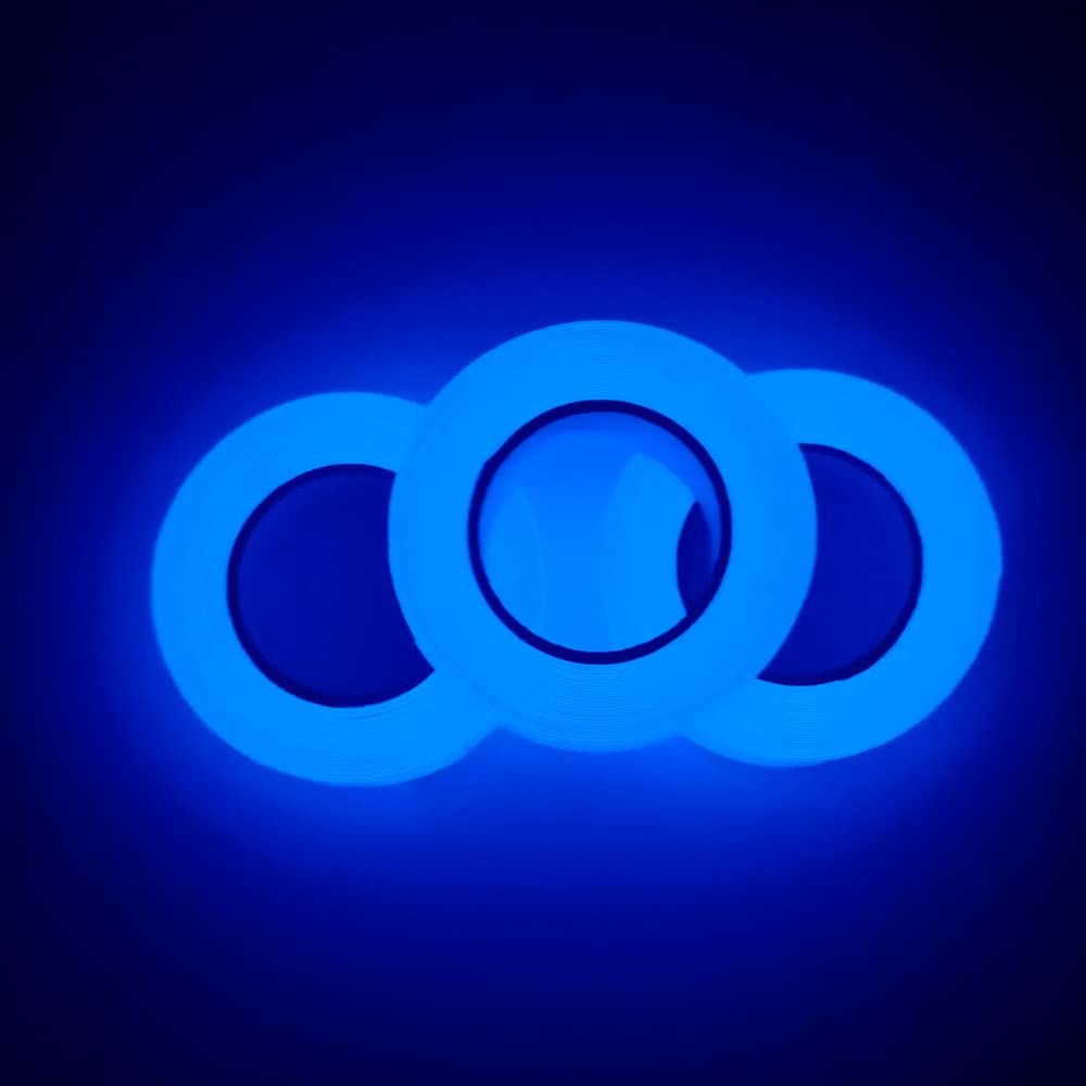 Glow in The Dark Tape - 3PCS 10Ft x 0.4Inch Blue Luminous Emergency Safety Exit Markers, Waterproof Removable Adhesive for Stairs, Fishing Rods & Nighttime Safety - Perfect for Home, Boat, Camping and Power Outage Preparedness