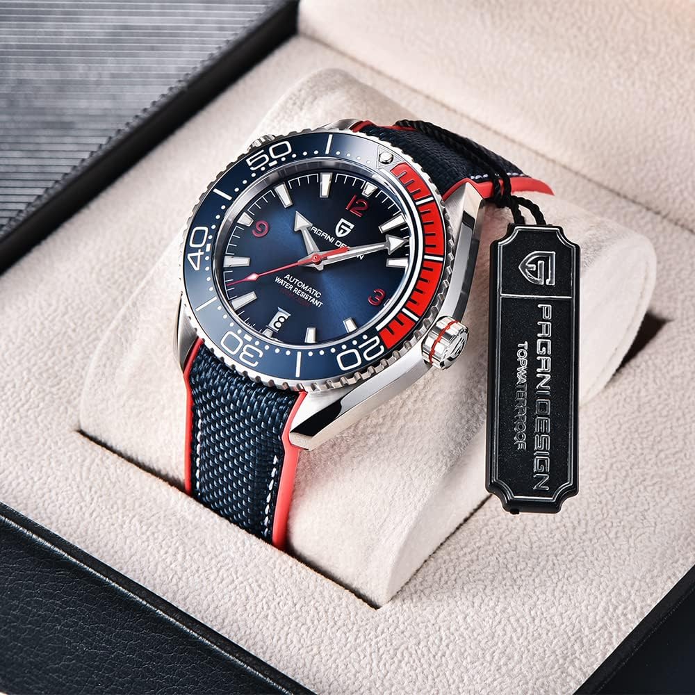 Pagani Design Men's Automatic Mechanical Sports Diving Watch with NH35 Movement - Waterproof Wristwatch for Men | Perfect for Swimming, Diving & Outdoor Adventures