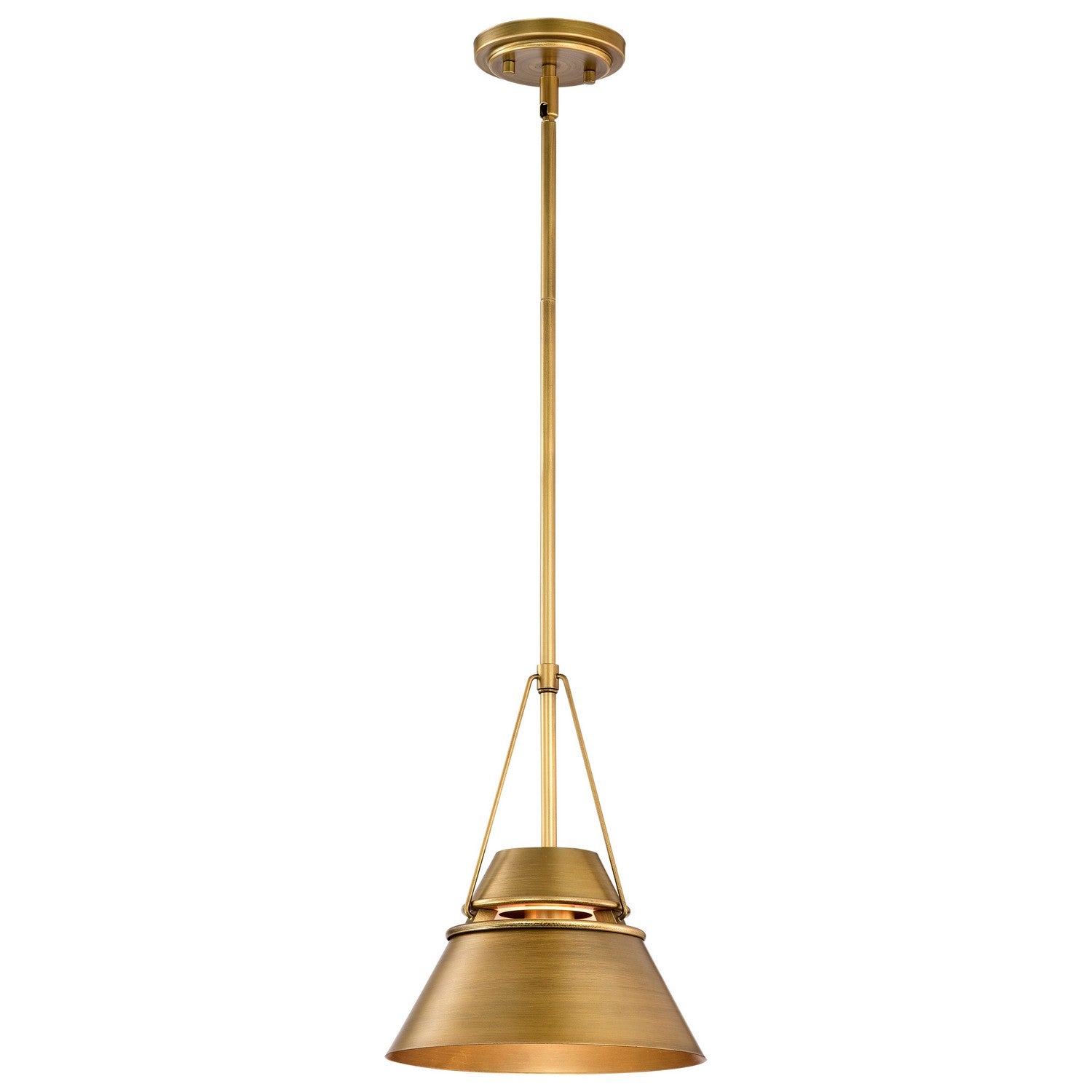 Adina 10 Inch Modern Pendant Light with Natural Brass Finish - Perfect for Kitchen Island, Dining Room, or Bedroom Lighting