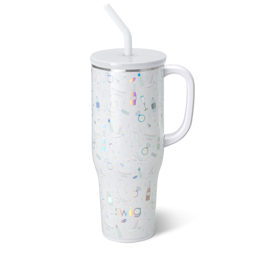 Bride to Be Mega Mug 40oz - Large Insulated Tumbler for Wedding Party, Bridal Shower Gift, Bachelorette Party - Perfect for Coffee, Tea & Cocktails