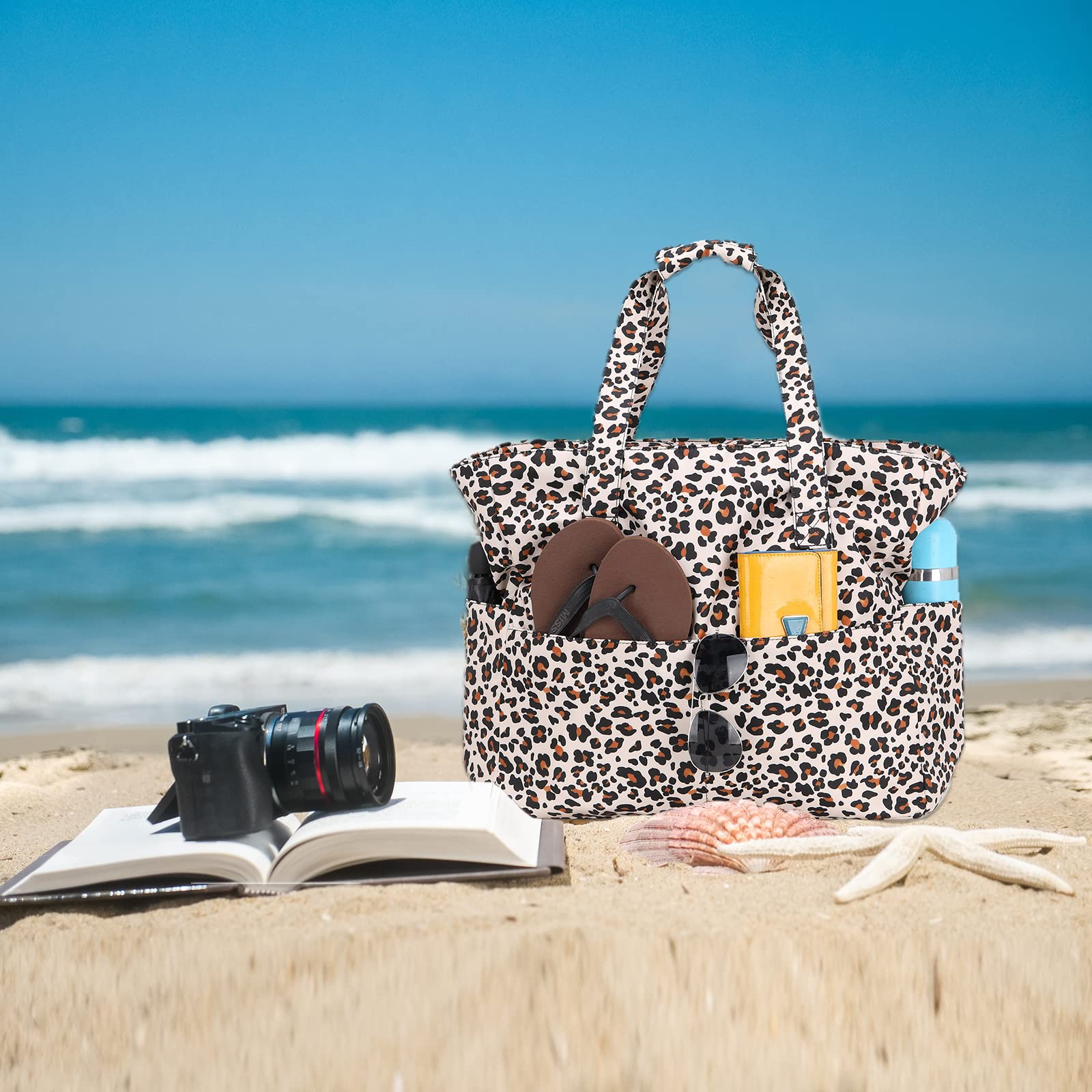 Waterproof Beach Tote Bag for Women - Large Gym & Travel Carry On Bag with Wet Compartment - Perfect for Pool, Beach Trips & Weekend Getaways