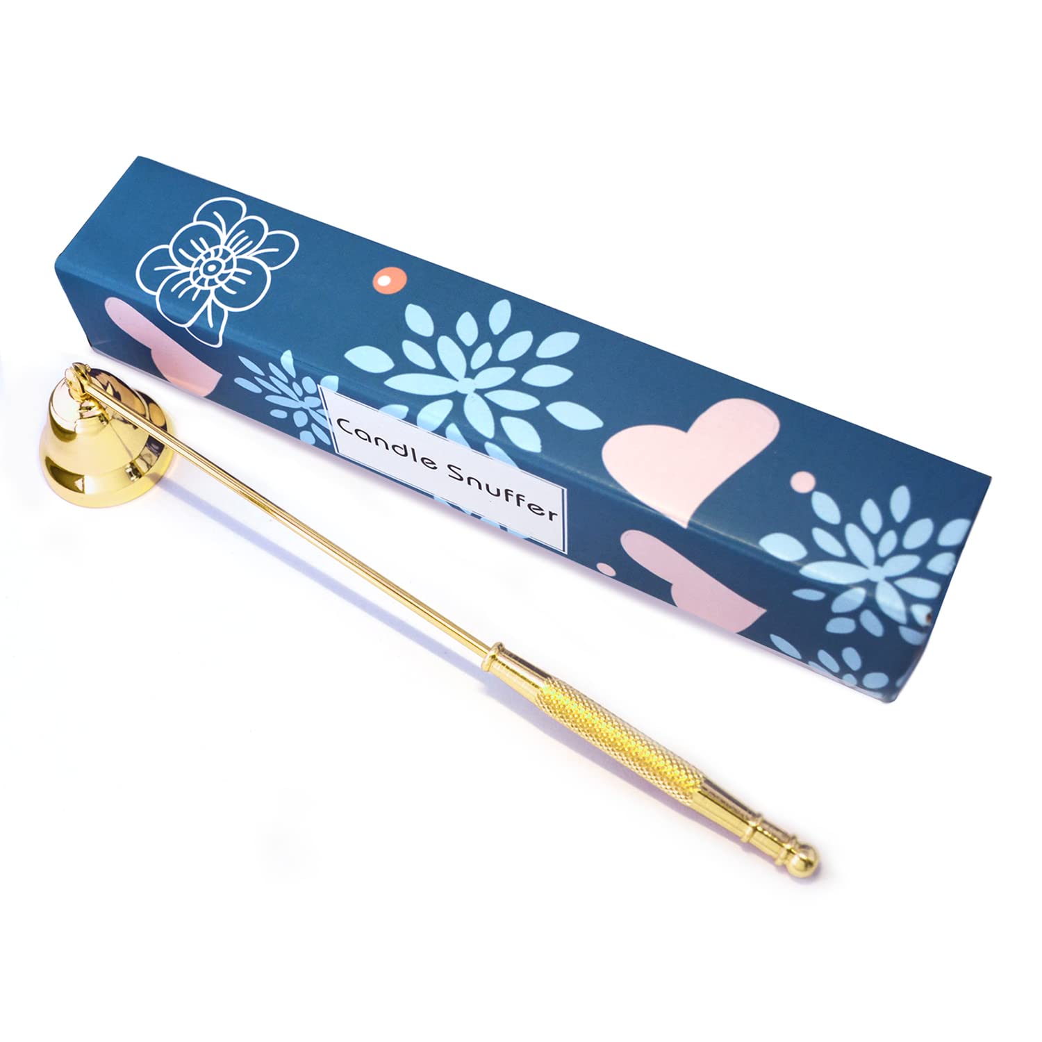 Premium Metal Candle Snuffer with Long Handle - Safe & Elegant Candle Extinguisher for Scented, Aromatherapy & Jar Candles (Gold) | Perfect for Home Decor, Romantic Dinners & Relaxing Spa Nights