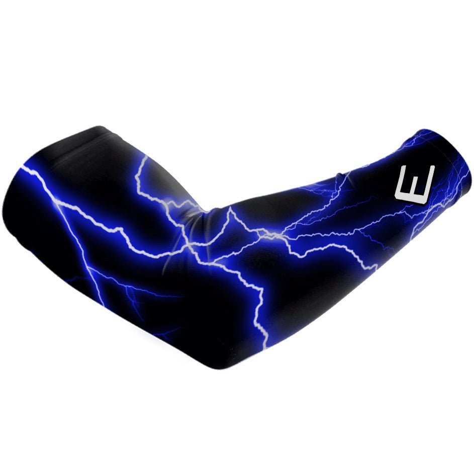 Blue Lightning Arm Sleeve - UV Protection & Compression Sports Sleeves for Basketball, Running, Cycling & Outdoor Activities