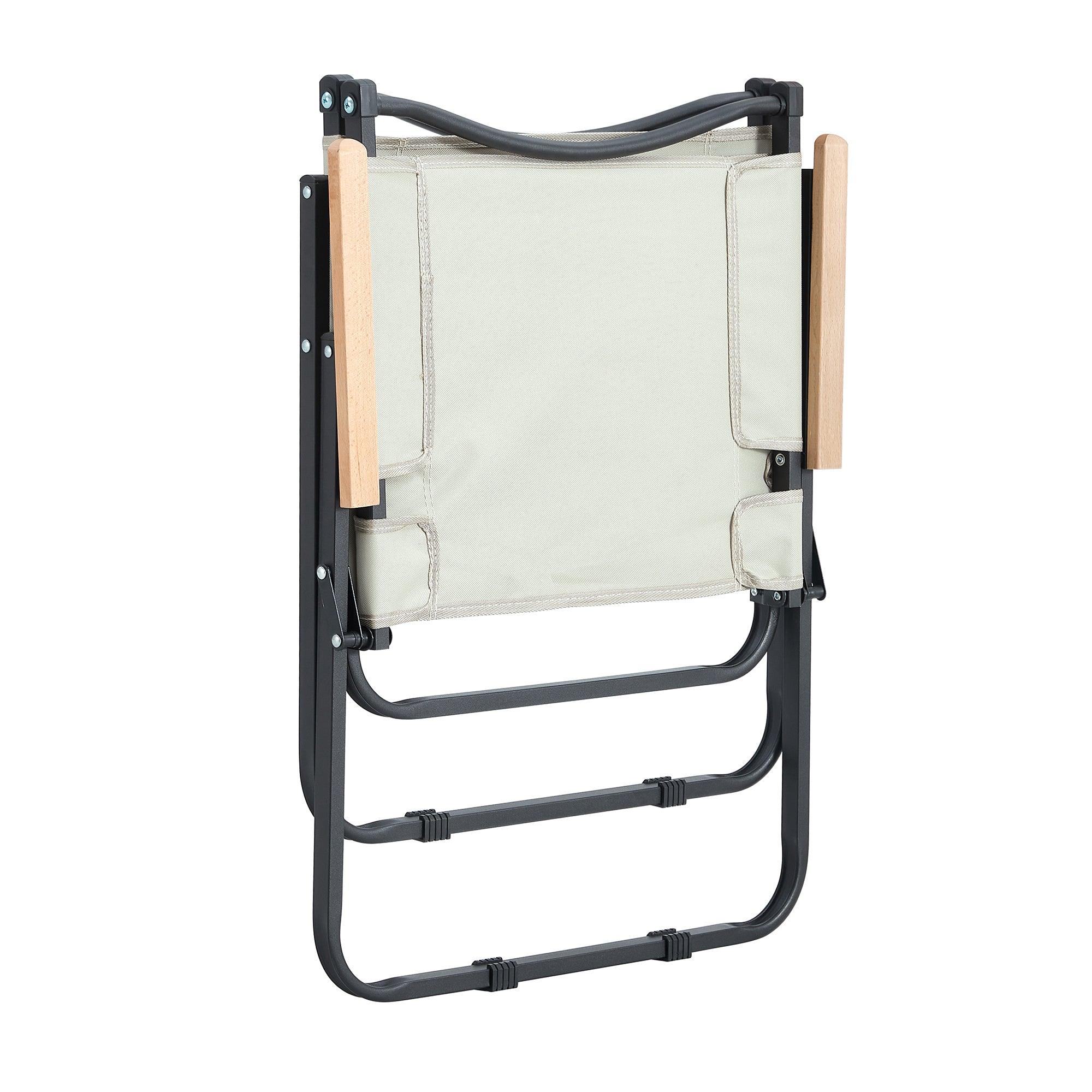 2-Piece Folding Outdoor Chair Set - Portable Camping Chairs for Indoor, Outdoor, Beach, Picnics, Backyard, BBQ, Parties & Patio - Lightweight & Durable Beige Chairs for Relaxing, Travel & Outdoor Adventures