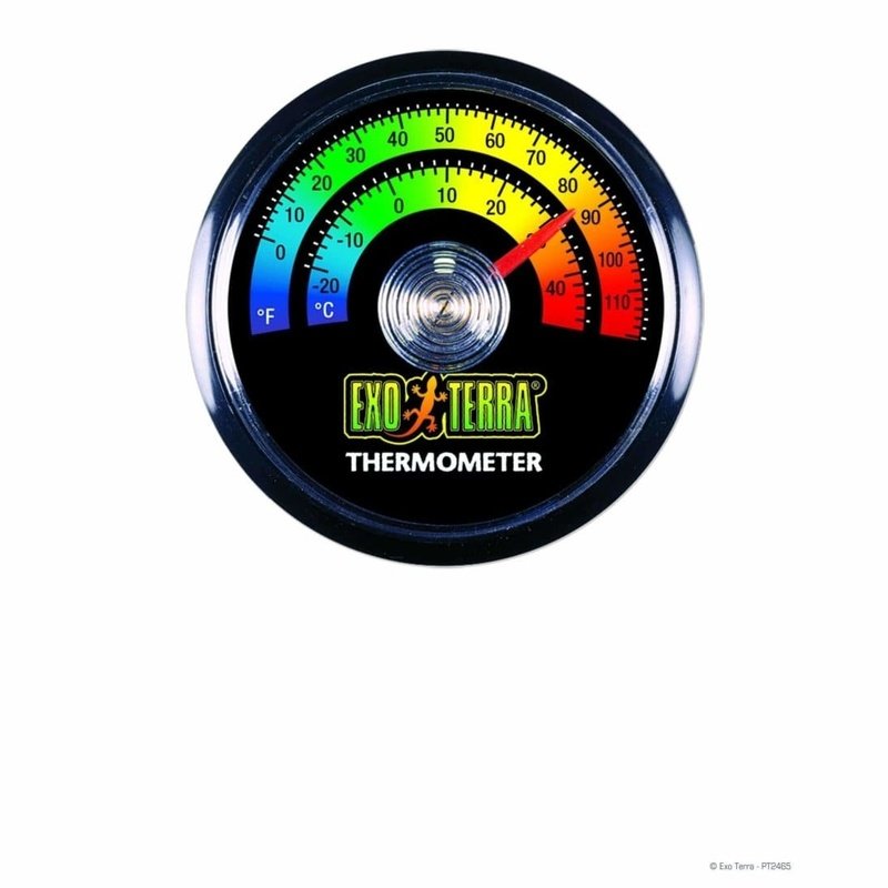 Exo Terra Analog Thermometer for Reptile Terrariums - Accurate Temperature Gauge for Snakes, Lizards & Amphibians - Perfect for Monitoring Habitat Conditions in Glass Tanks & Enclosures