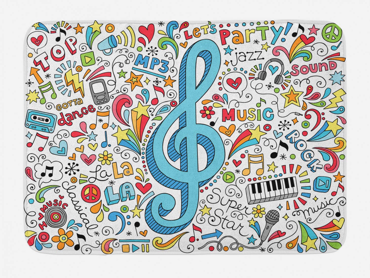 Ambesonne Non-Slip Music Themed Bath Mat - 30.2