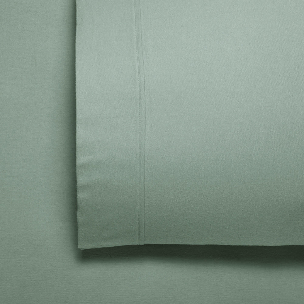 Premium Fletcher Cotton Flannelette Sheet Set - Sage Green, Double Size (50cm) - Ultra Soft & Breathable for Year-Round Comfort - Perfect for Cozy Bedrooms, Guest Rooms & Winter Nights