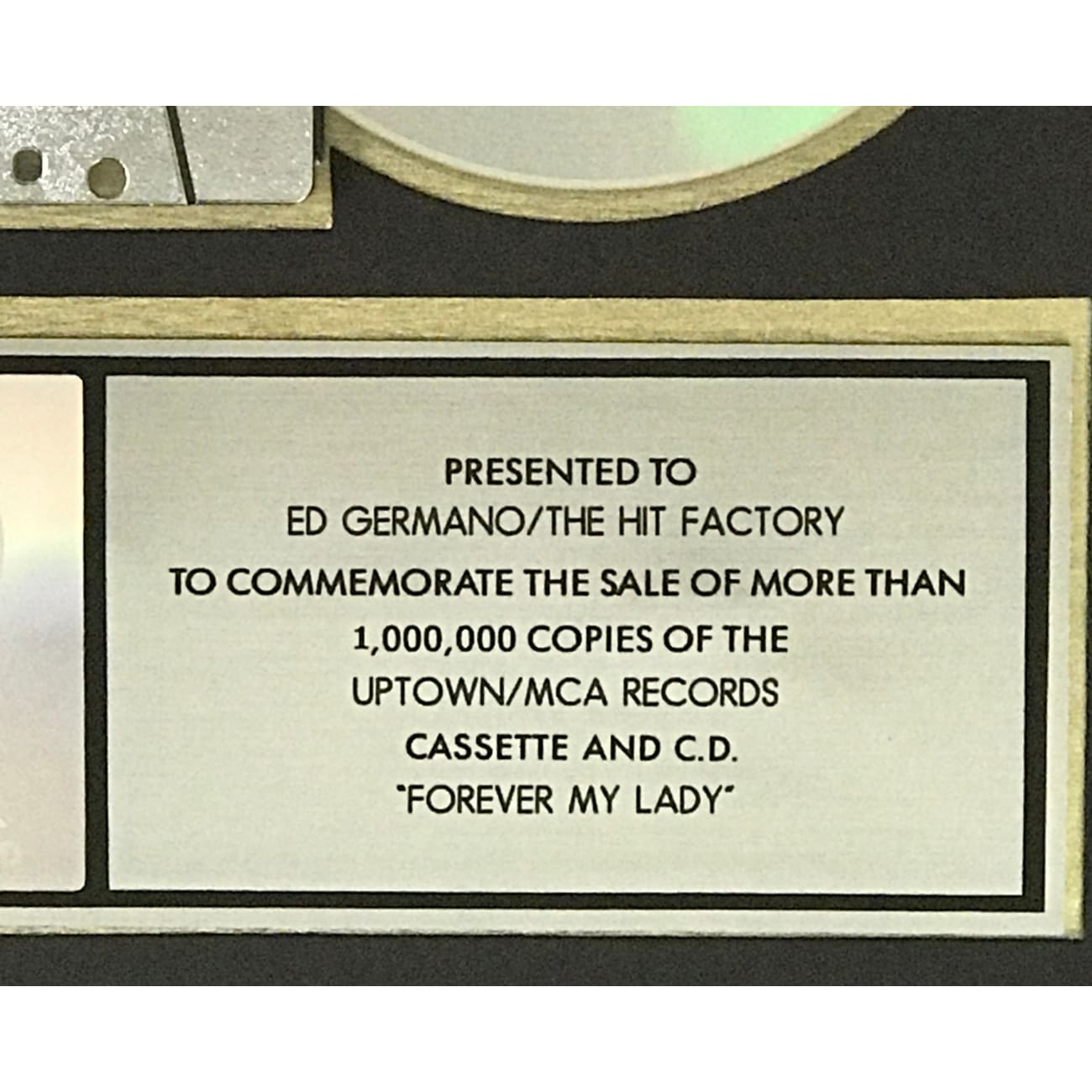 Jodeci Forever My Lady RIAA Platinum Album Award - Certified Music Collectible for Fans & Display