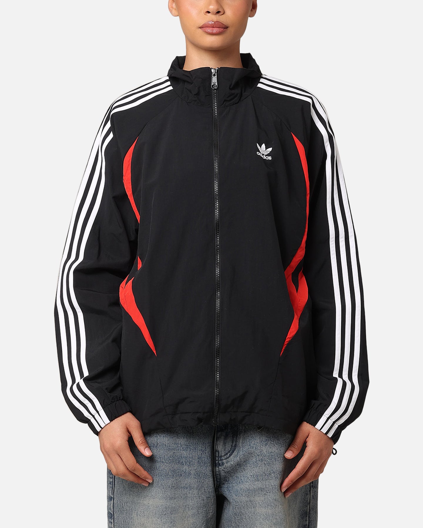 Adidas Archive Track Jacket - Black/Red Athletic Running Jacket for Men | Lightweight Training Hoodie for Gym & Outdoor Sports