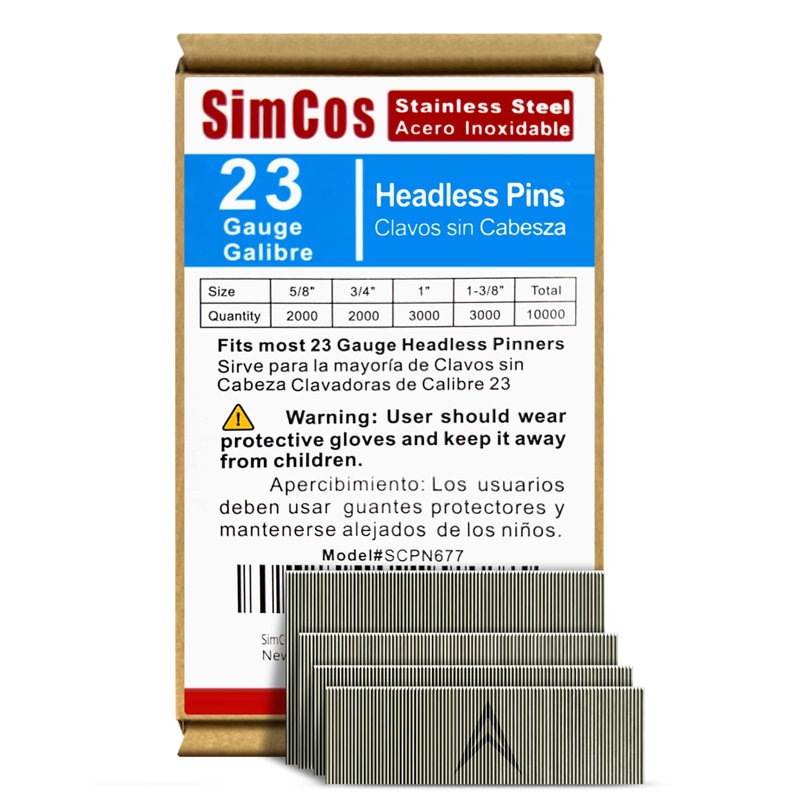 Premium 23 Gauge Stainless Steel Headless Pin Nails - 5/8