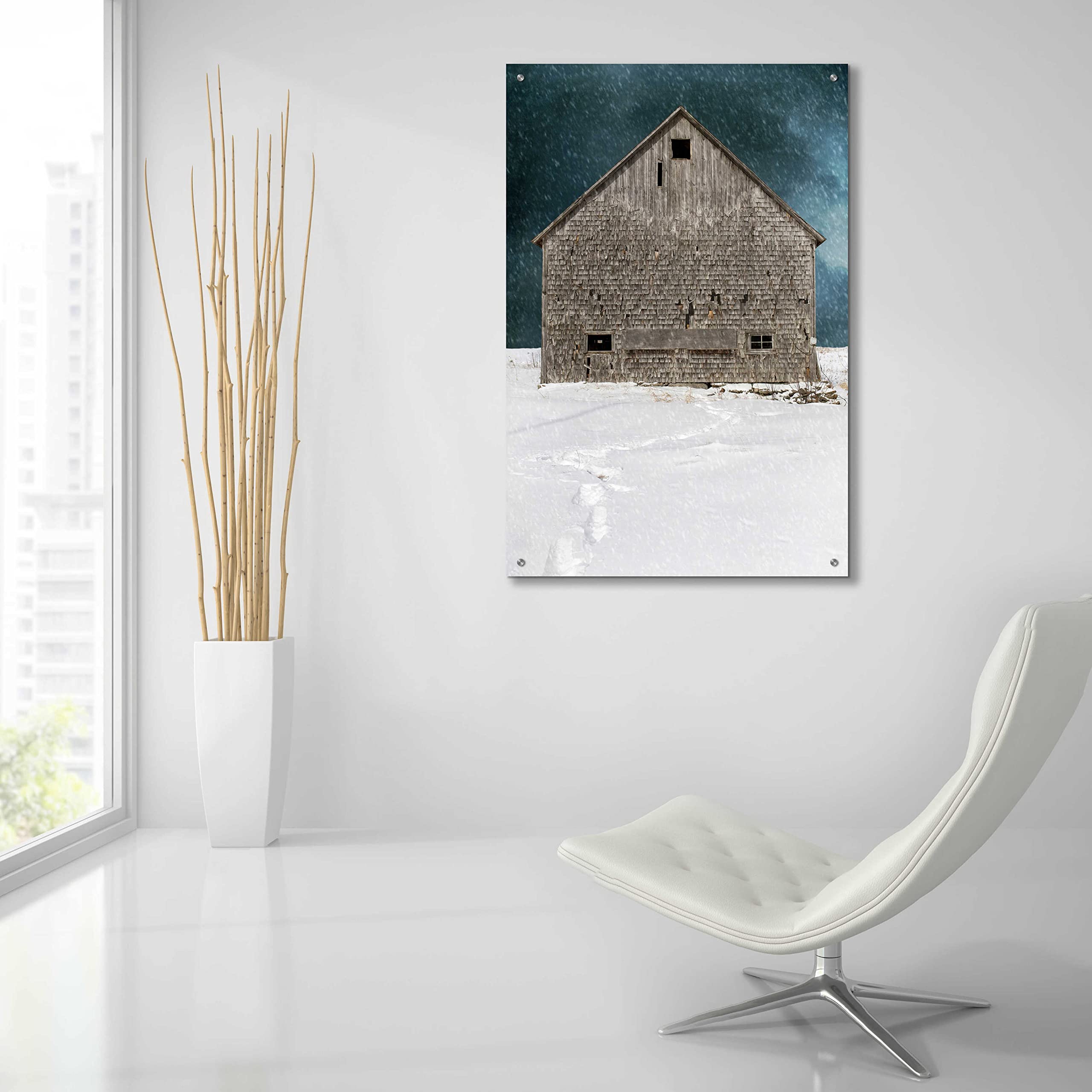 Epic Art 'Old Barn' by Edward M. Fielding - Premium Acrylic Glass Wall Art Print 24x36 Inches - Perfect for Living Room, Bedroom & Office Decor