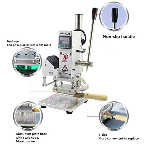 YUNSHINE 110V Digital Foil Hot Stamping Machine - Multi-Function Logo Embosser for Leather, Wood & Paper - Brass Alphabet Letters & Label Bronzing Tool Set (Perfect for DIY Crafts, Branding & Packaging)