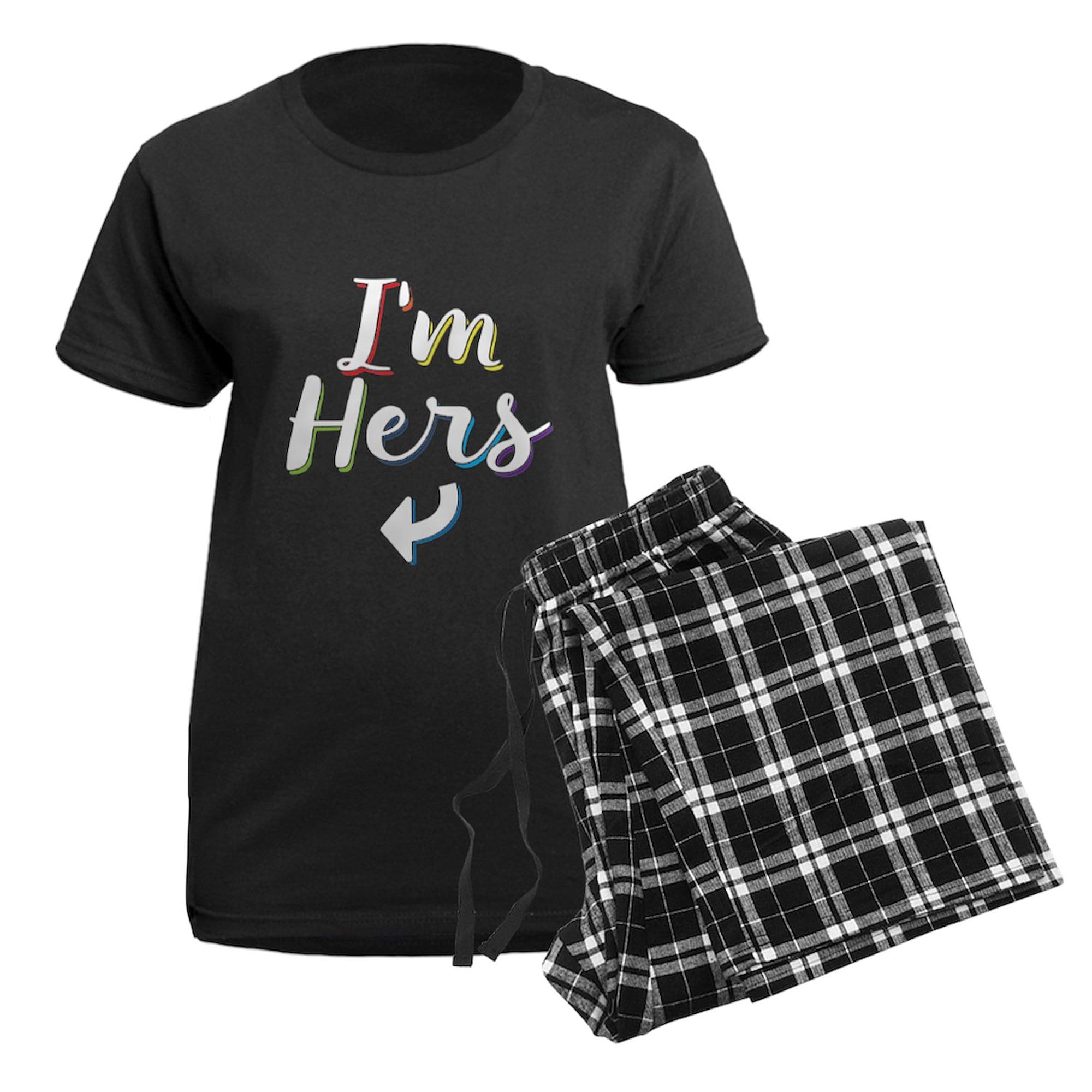 I'm Hers Gay Pride Women's Dark Pajamas - LGBTQ+ Novelty Sleepwear for Couples & Pride Events | Soft PJ Set for Women's Nightwear & Themed Parties
