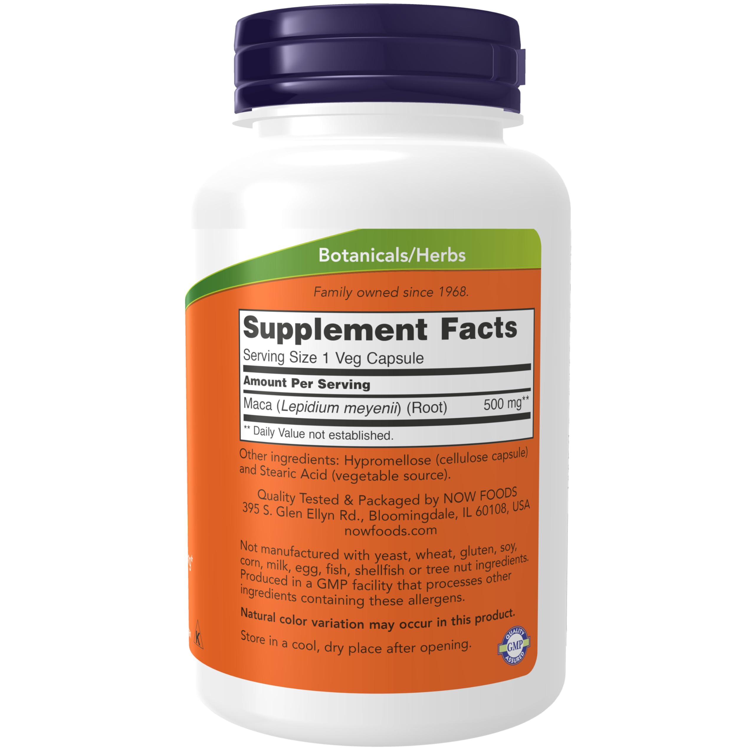 NOW Foods Maca Root Capsules 500mg, 250 Count - Natural Energy & Vitality Supplement for Men & Women - Perfect for Workout, Stress Relief & Hormonal Balance