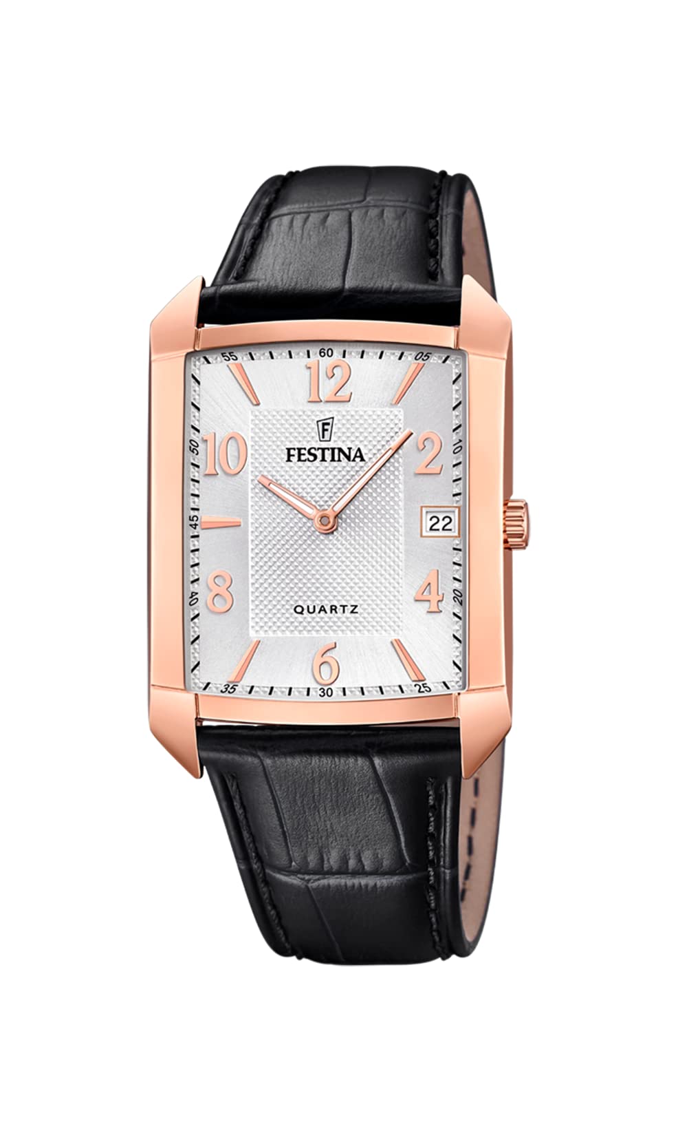 Festina Men's Black Stainless Steel Quartz Watch with Genuine Leather Strap - Water Resistant Dress Watch for Business & Formal Occasions - Model F20465/1