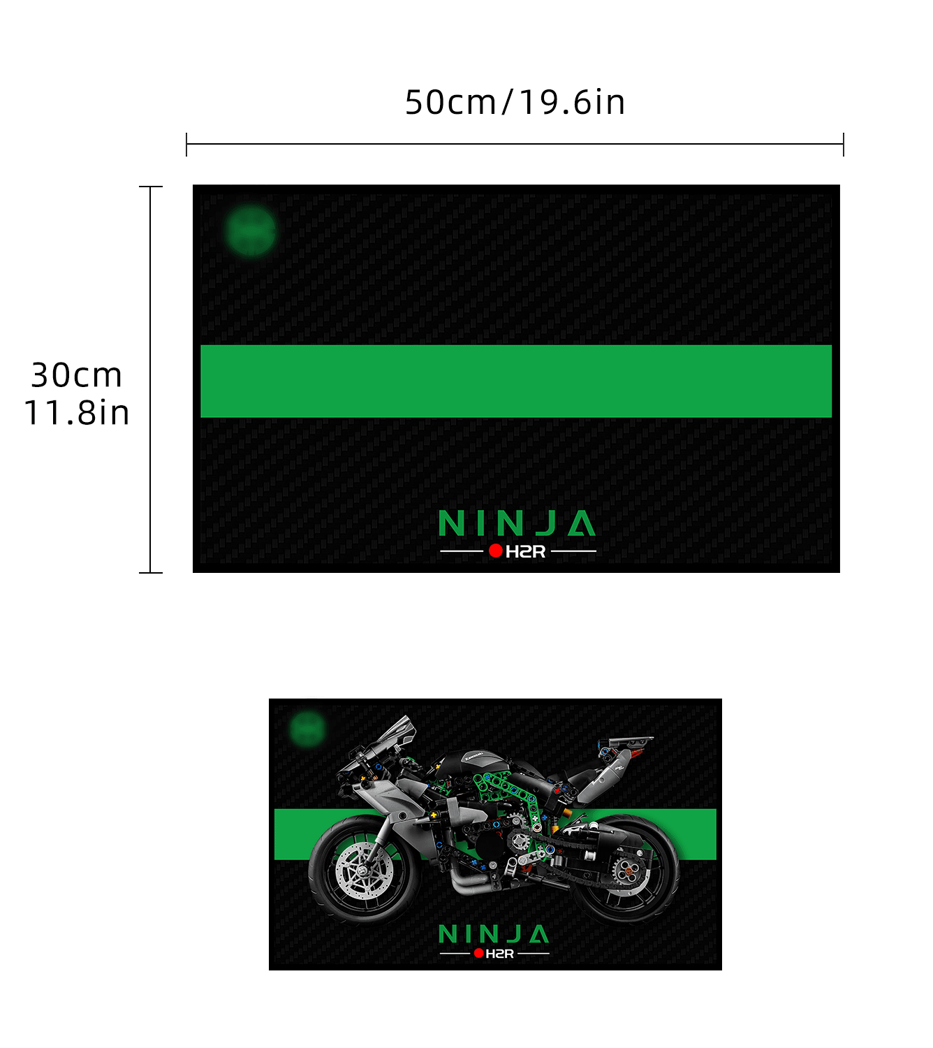 LEGO Technic Kawasaki Ninja H2R 42170 Display Wall Frame - 50cm x 30cm Showcase for LEGO Motorcycle Models - Perfect for Home Decor, Office Display & LEGO Enthusiast Collections
