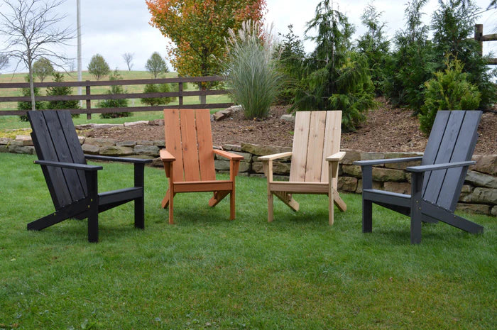 Modern Adirondack Chair - Contemporary Outdoor Lounge Chair with Weather-Resistant Wood - Perfect for Patio, Garden, Poolside & Backyard Relaxation