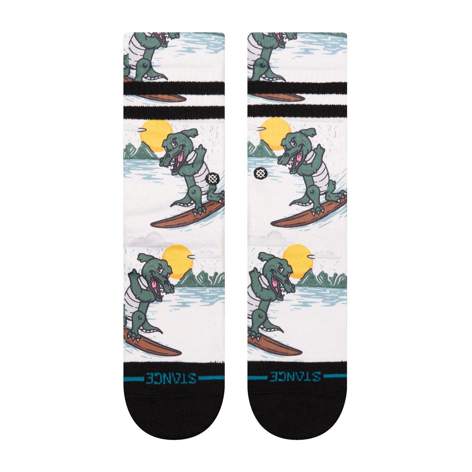 Kids' Crew Socks - Party Wave Crew in Off White | Comfortable Cotton Socks for Boys & Girls | Perfect for School, Sports & Everyday Wear