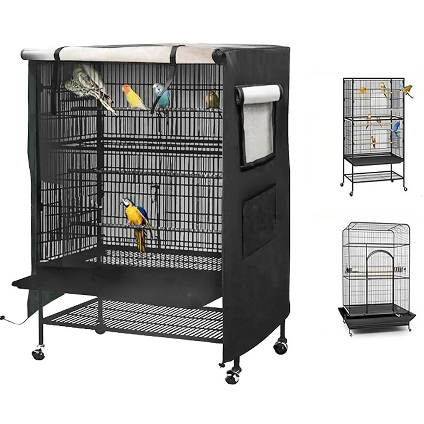 210D Waterproof Universal Bird Cage Cover 38x23.6x51 Inch - Blackout & Breathable for Birds, Critters, Cats & Small Animals - Night Privacy & Comfort - Perfect for Indoor/Outdoor Use, Travel & Stress Reduction