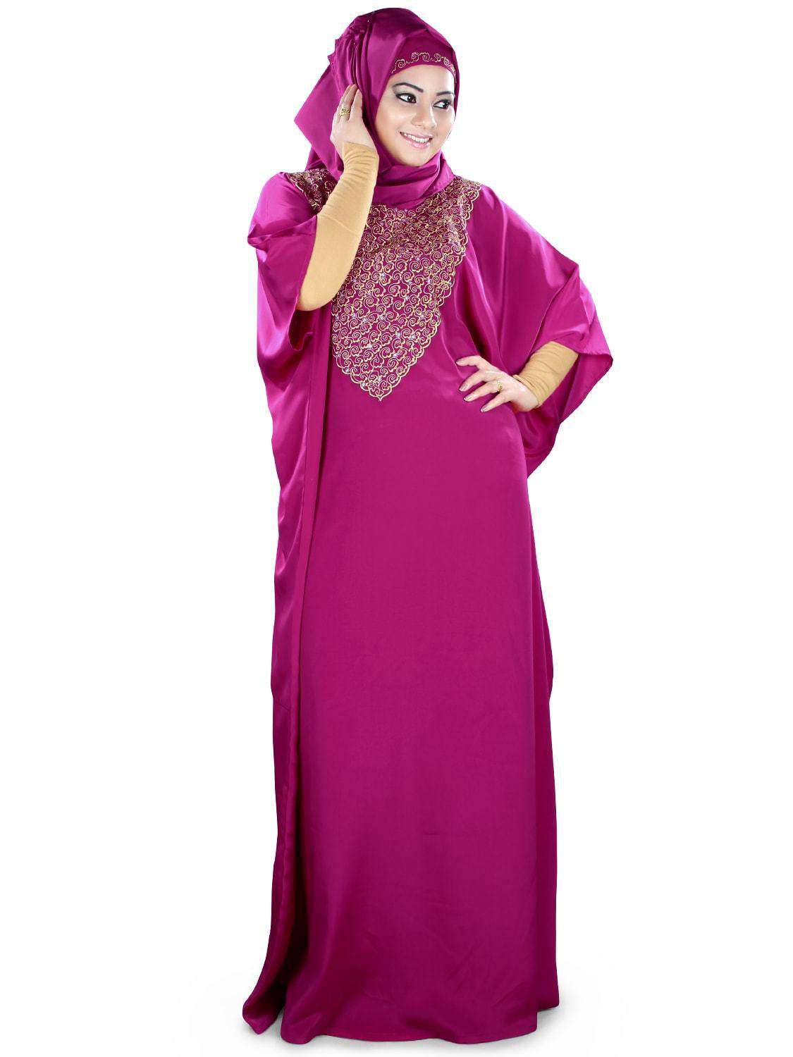 Elegant Hadiyah Kaftan Dress for Women - Flowy Boho Maxi Dress with Embroidery - Perfect for Beach, Vacation & Summer Outfits