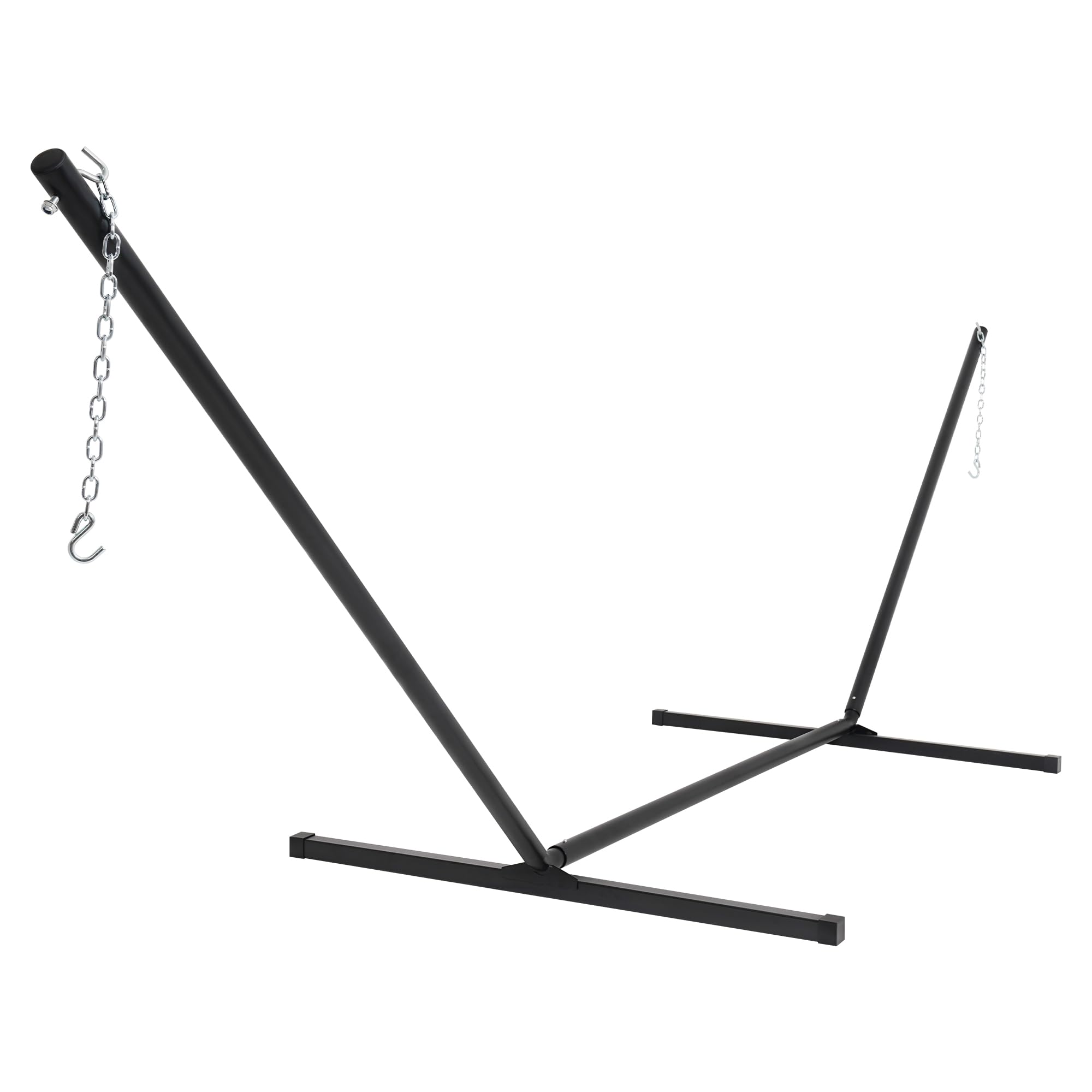 **Lazy Daze 15ft Heavy Duty Steel Hammock Stand with Hooks & Chains - 450lb Capacity, Black - Perfect for Outdoor Relaxation in Porch, Patio, Garden & Backyard**