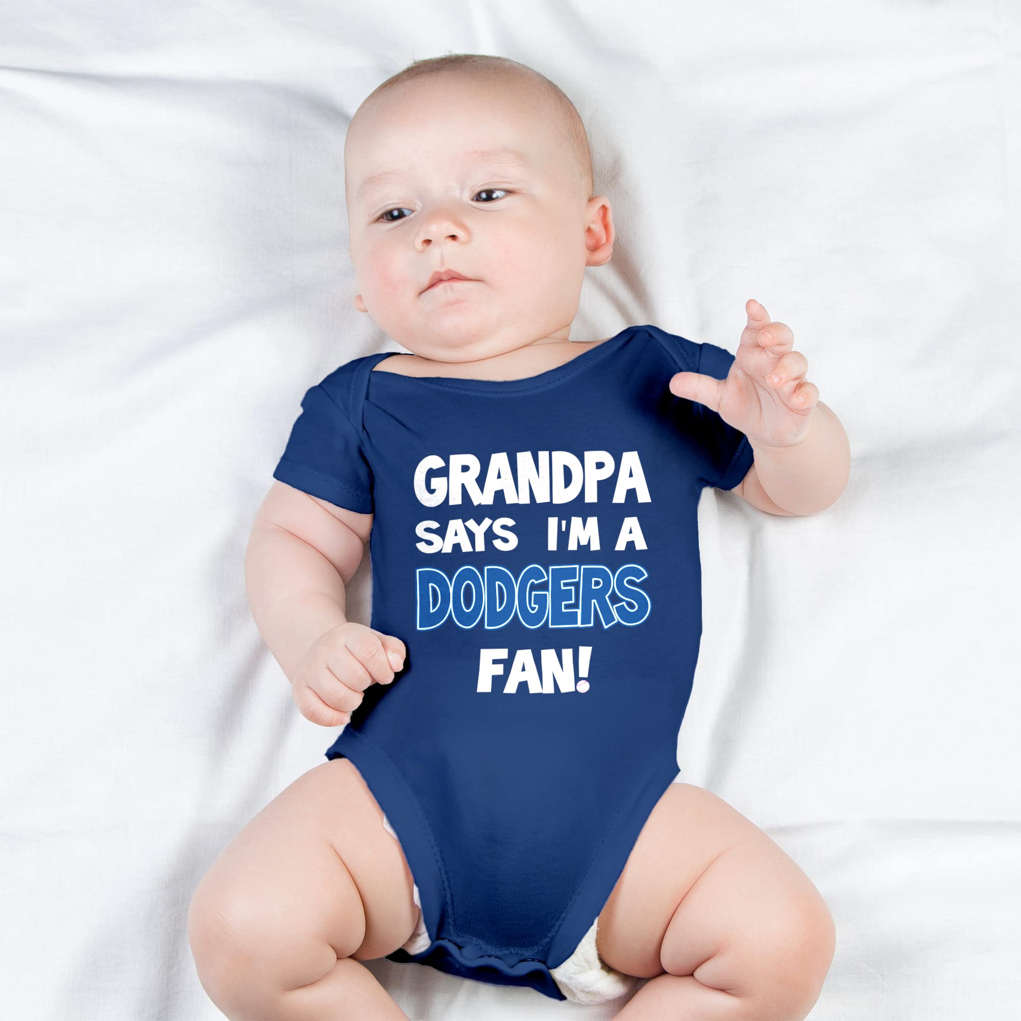 Adorable Dodgers Fan Baby Bodysuit - Grandpa Says I'm a Dodgers Fan Outfit | Cute Baseball Onesie for Infants & Toddlers | Perfect for Game Day, Family Photos & Baseball-Themed Events