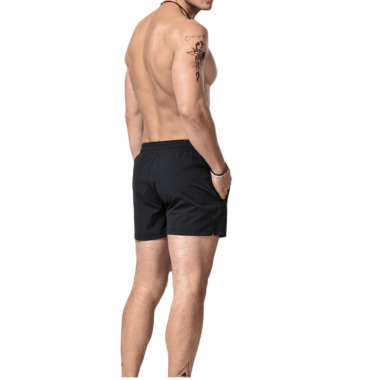 DREYOLIFE Men's Workout Shorts - Running, Gym & Athletic Shorts with Zipper Pocket - Breathable Quick-Dry Training Shorts for Cycling, Jogging & Fitness