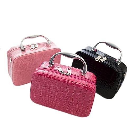 Waterproof Cosmetic Makeup Bag with Mirror & Adjustable Dividers - Travel Organizer for Makeup Brushes, Jewelry, Necklaces | Multicolor Storage Case for Women | Perfect for Travel, Home & Daily Use