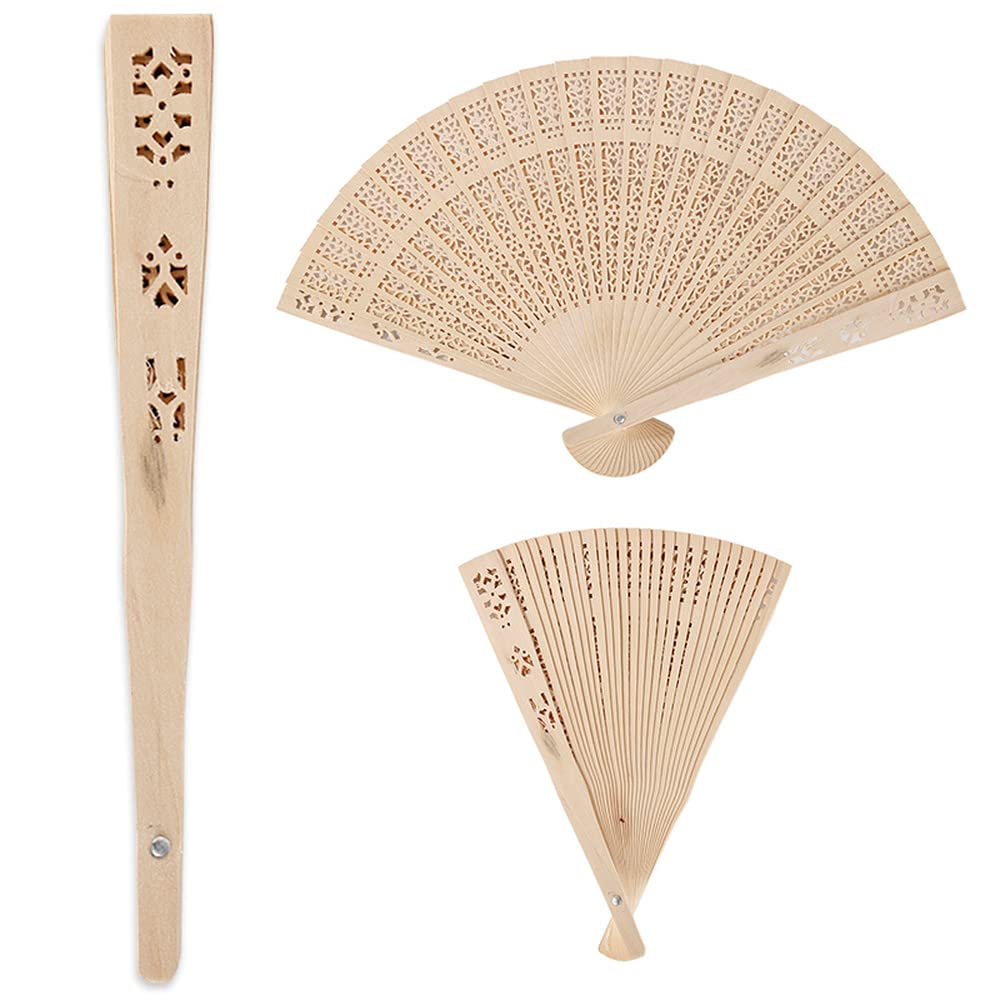 50-Piece Personalized Wooden Wedding Favors - Sandalwood Hand Fans for Guests, Baby Showers & Party Decorations - Elegant Folding Fans for Weddings, Bridal Showers & Special Events - Perfect as Keepsake Gifts (Non-Personalized Option Available)
