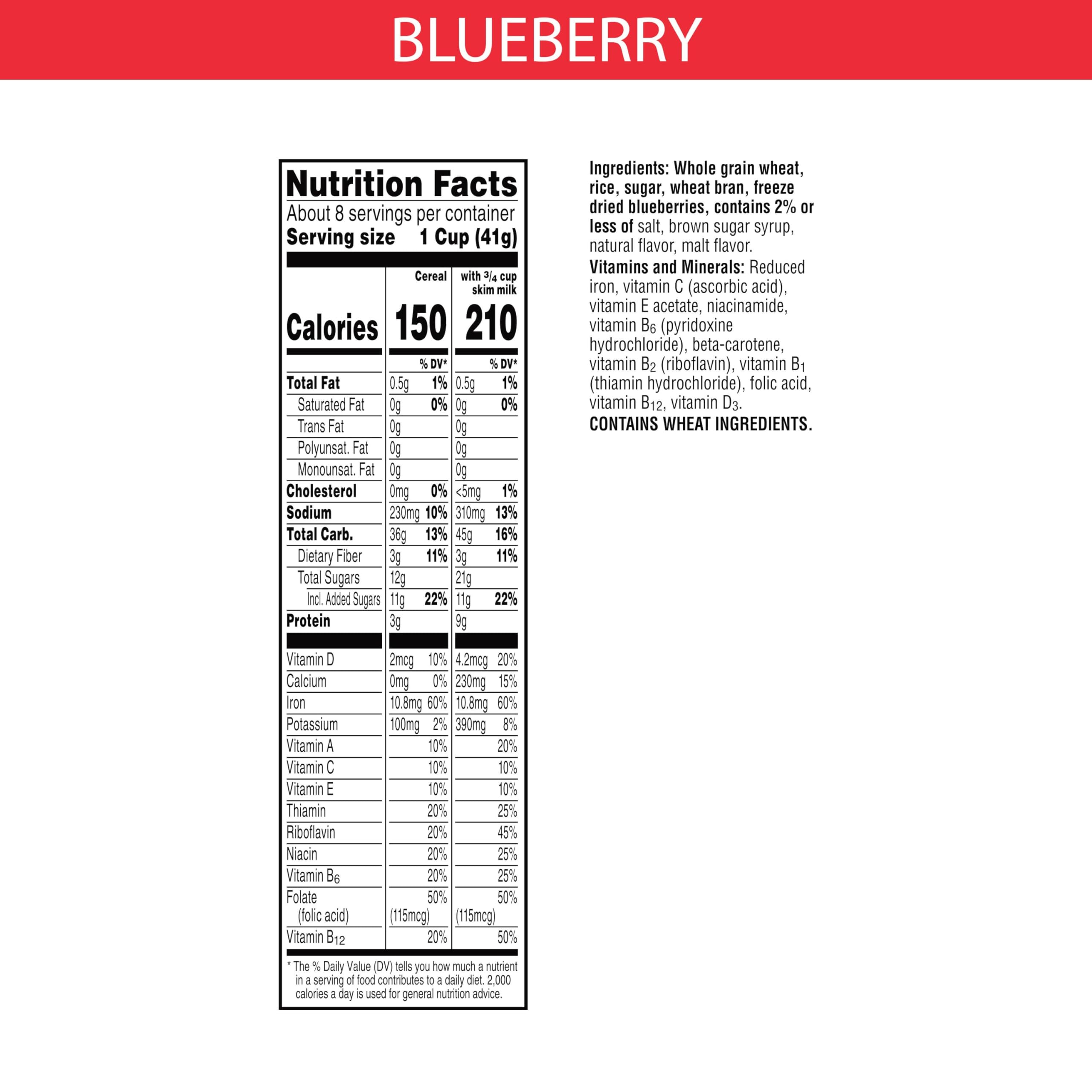 Special K Breakfast Cereal with Real Blueberries - 11 Vitamins & Minerals - 11.6oz Box (Pack of 1) | Healthy Morning Meal & Snack for Busy Lifestyles