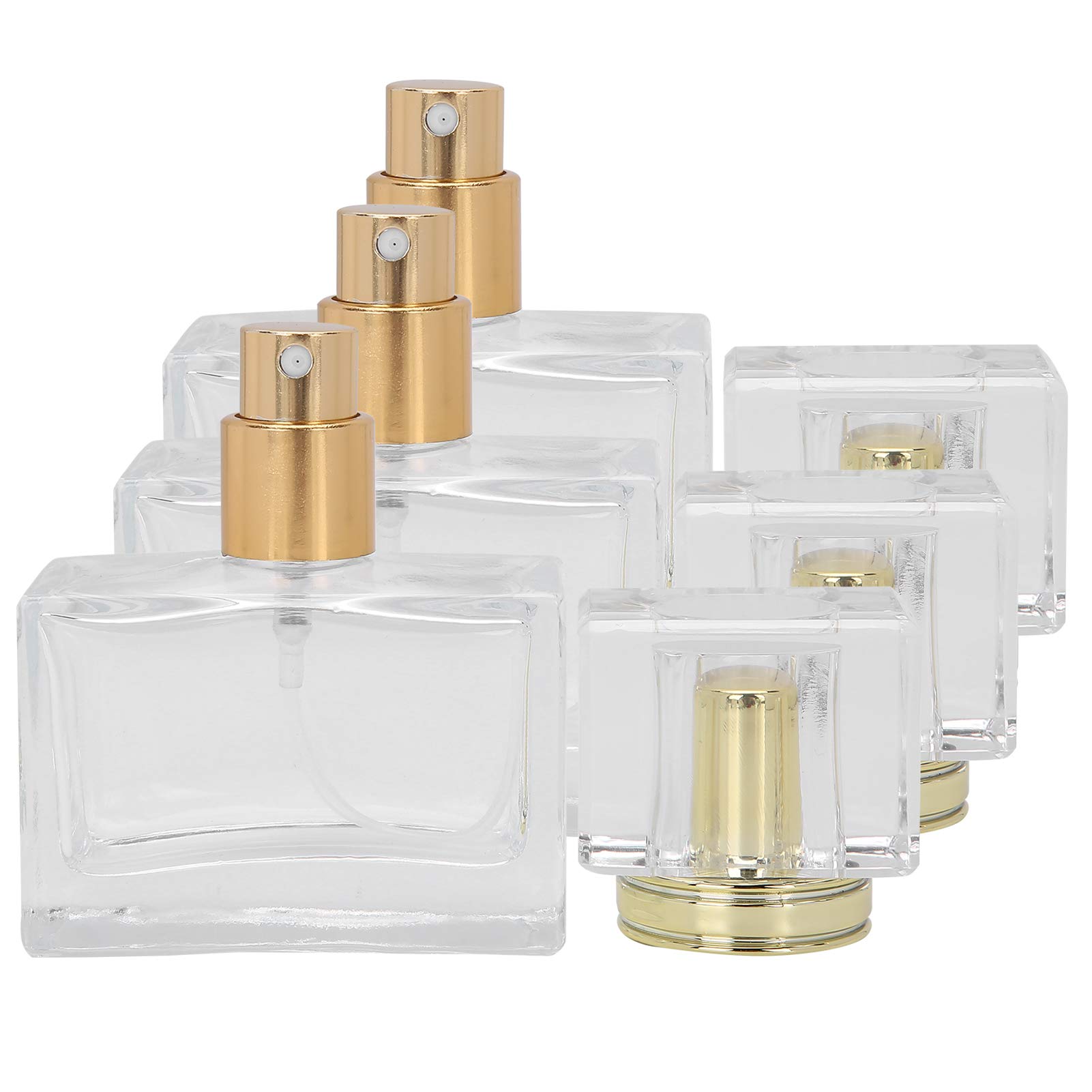 Dioche 3-Pack 30ml Clear Glass Perfume Atomizer Spray Bottles - Refillable Empty Perfume Bottles with Gold Dispenser for Travel, Makeup & Fragrance Storage | Perfect for DIY Essential Oils, Cologne & Cosmetic Liquids