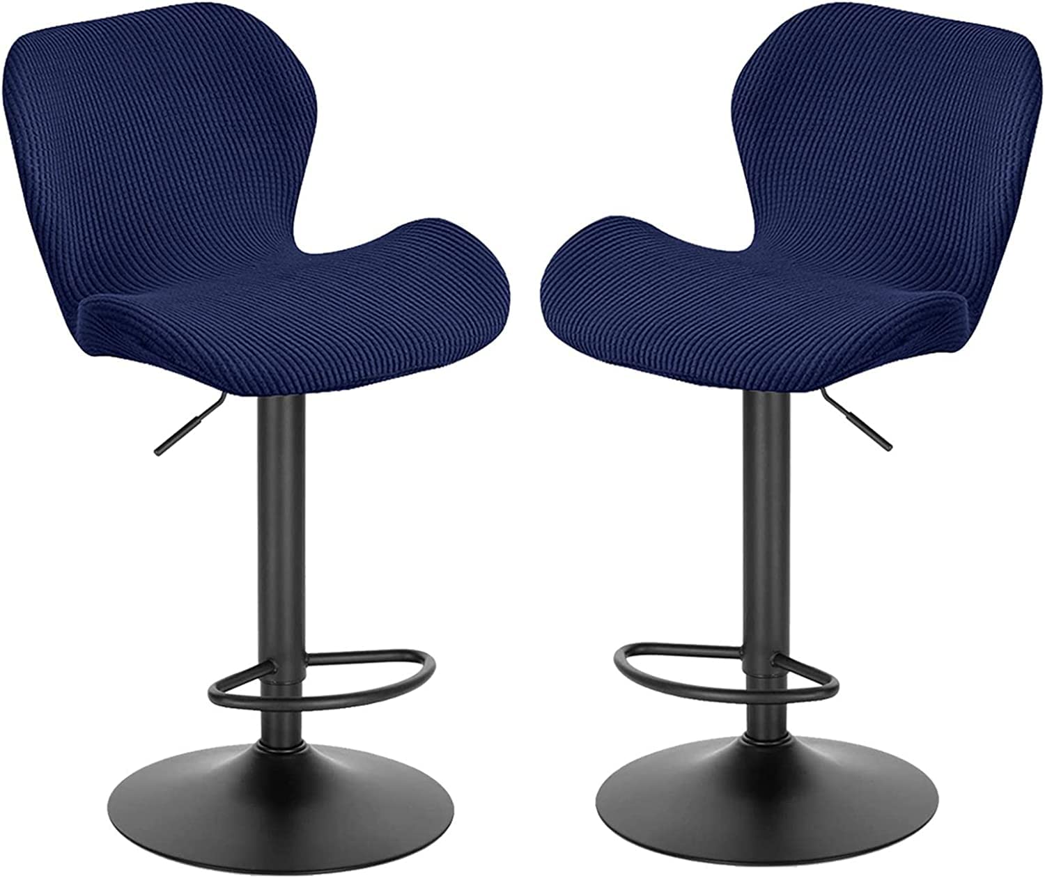 Modern Stretch Slipcovers for Bar Stools & Kitchen Chairs - Curved Swivel Backrest Covers (2-Pack, Color H) - Perfect for Dining, Breakfast Bars & Counter Seating
