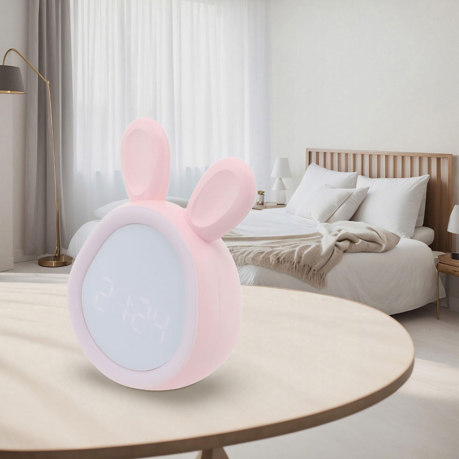 PETSTIBLE Digital Alarm Clock for Kids with LED Display, Night Light & Stepless Dimming - Pink | Perfect for Bedrooms, Dorms & Gentle Wake-Ups
