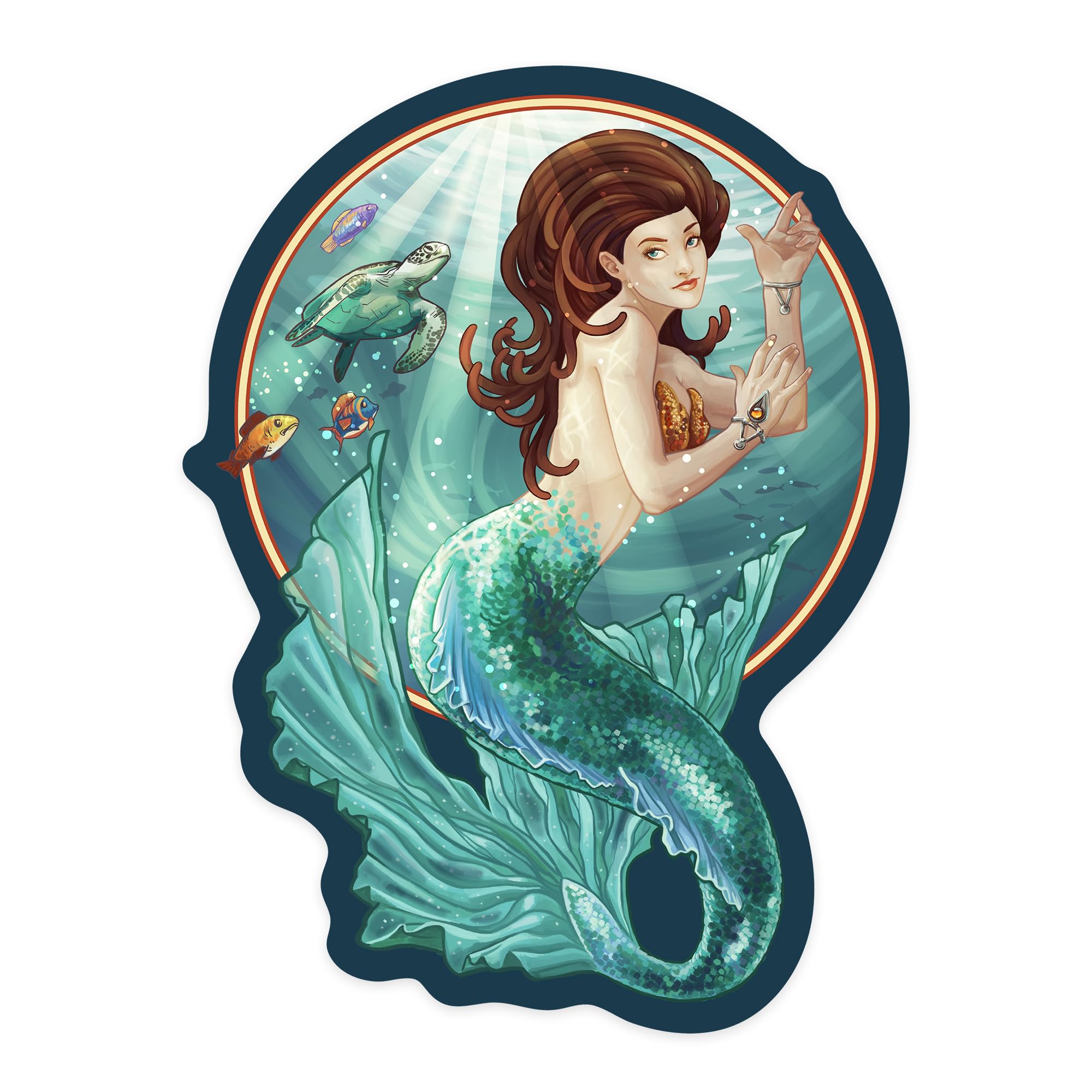 Premium Waterproof Vinyl Die Cut Mermaid Sticker (Blue Tail) - 1 to 3 Inch Decal for Cars, Water Bottles, Laptops, Coolers - Perfect for DIY Crafts, Scrapbooking & Personalizing Your Belongings