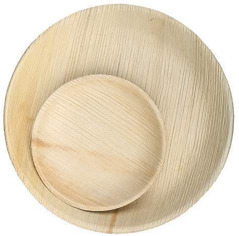 RAJRANG 50-Pack Heavy Duty Round Palm Leaf Plates - Eco-Friendly, Biodegradable & Compostable Disposable Dinnerware for Weddings, Parties, Picnics & Outdoor Events - Sustainable Alternative to Plastic Plates