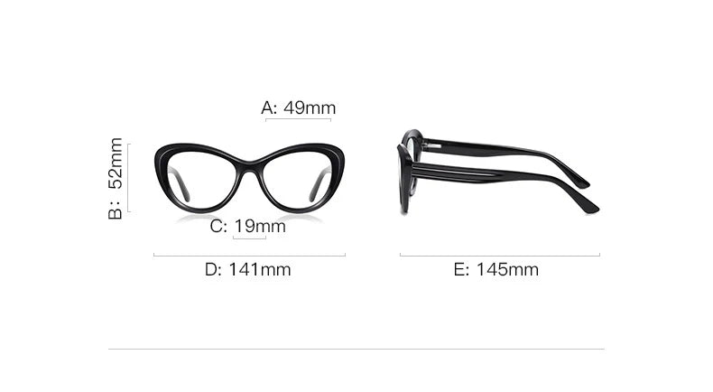 CCspace Women's Full Rim Cat Eye Plastic Eyeglasses 57389 - Stylish Retro Frames for Women, Lightweight & Durable, Perfect for Office, Reading & Fashion Accessories