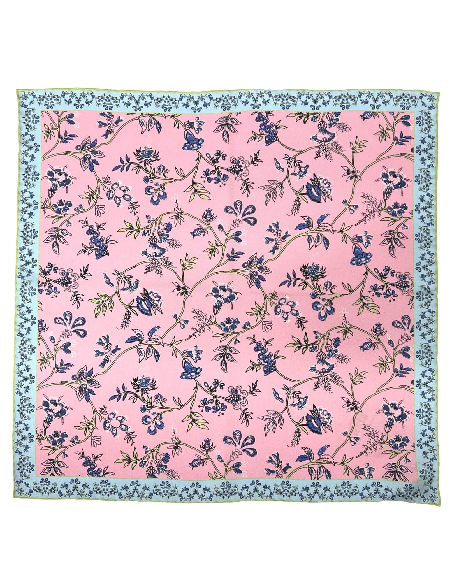 DÉCLIC Staveley Floral Pocket Square for Men - Elegant Pink Silk Handkerchief for Weddings, Suits & Formal Events
