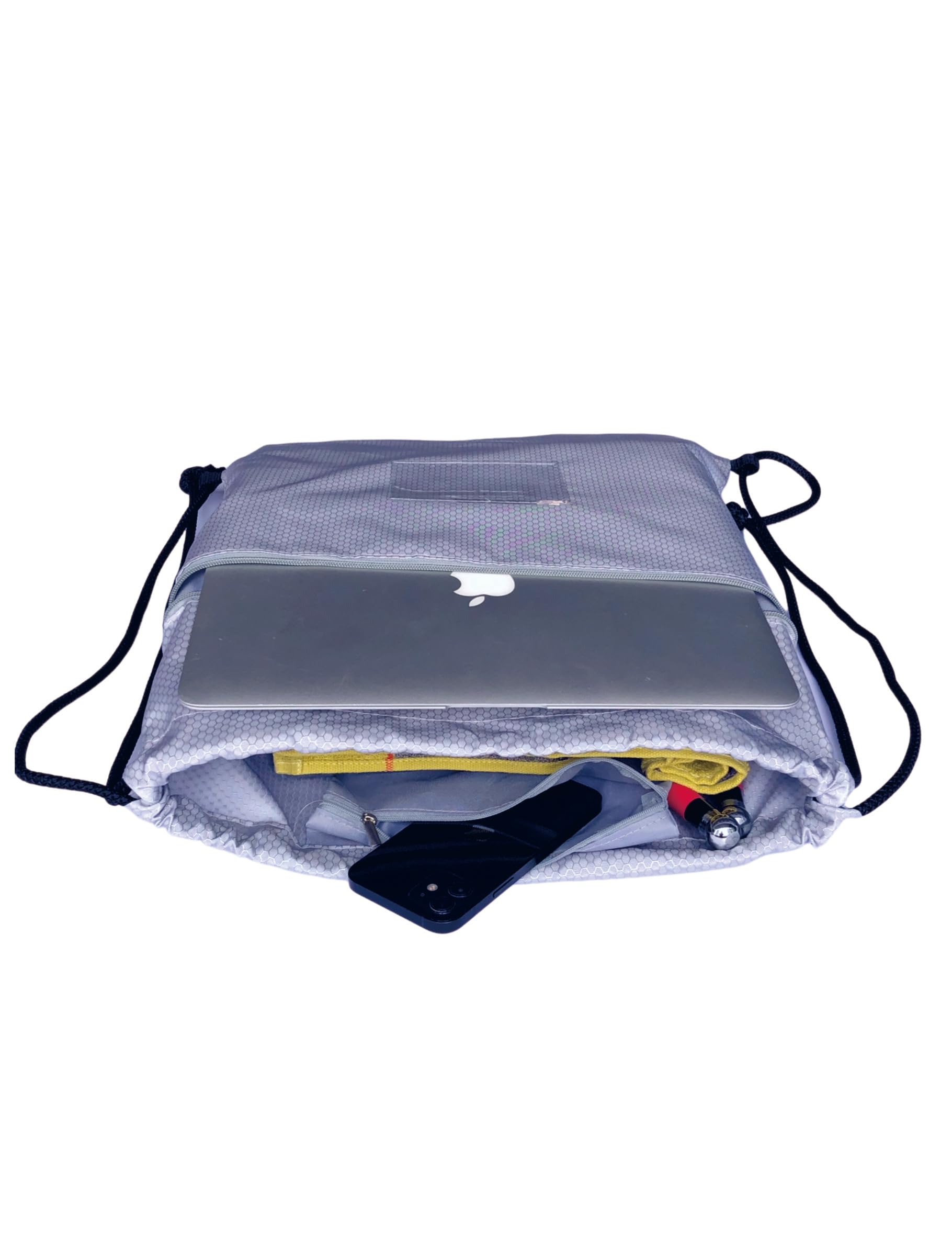 2-Pack Drawstring Backpack - Lightweight Gym Sports Travel Bag for Men & Women - Perfect for Yoga, Basketball, Football & Travel - Grey