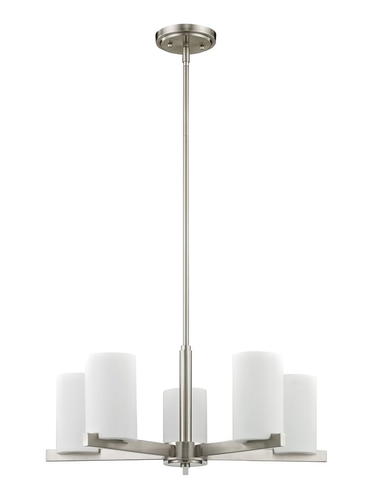 Livex Lighting 1325-91 Astoria 5-Light Chandelier in Brushed Nickel Finish - Elegant Ceiling Light Fixture for Dining Room, Living Room & Bedroom Decor