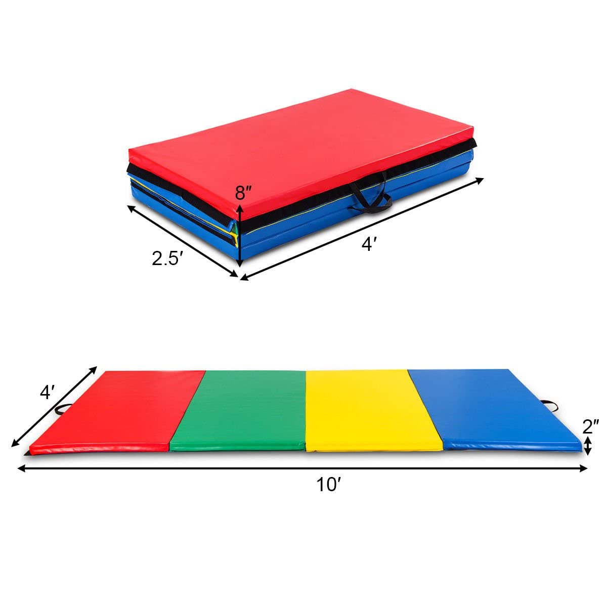 MAT EXPERT 4'x10'x2 Premium Gymnastics Floor Mat for Home & Gym - Perfect for Tumbling, Yoga, Cheerleading & Fitness Training
